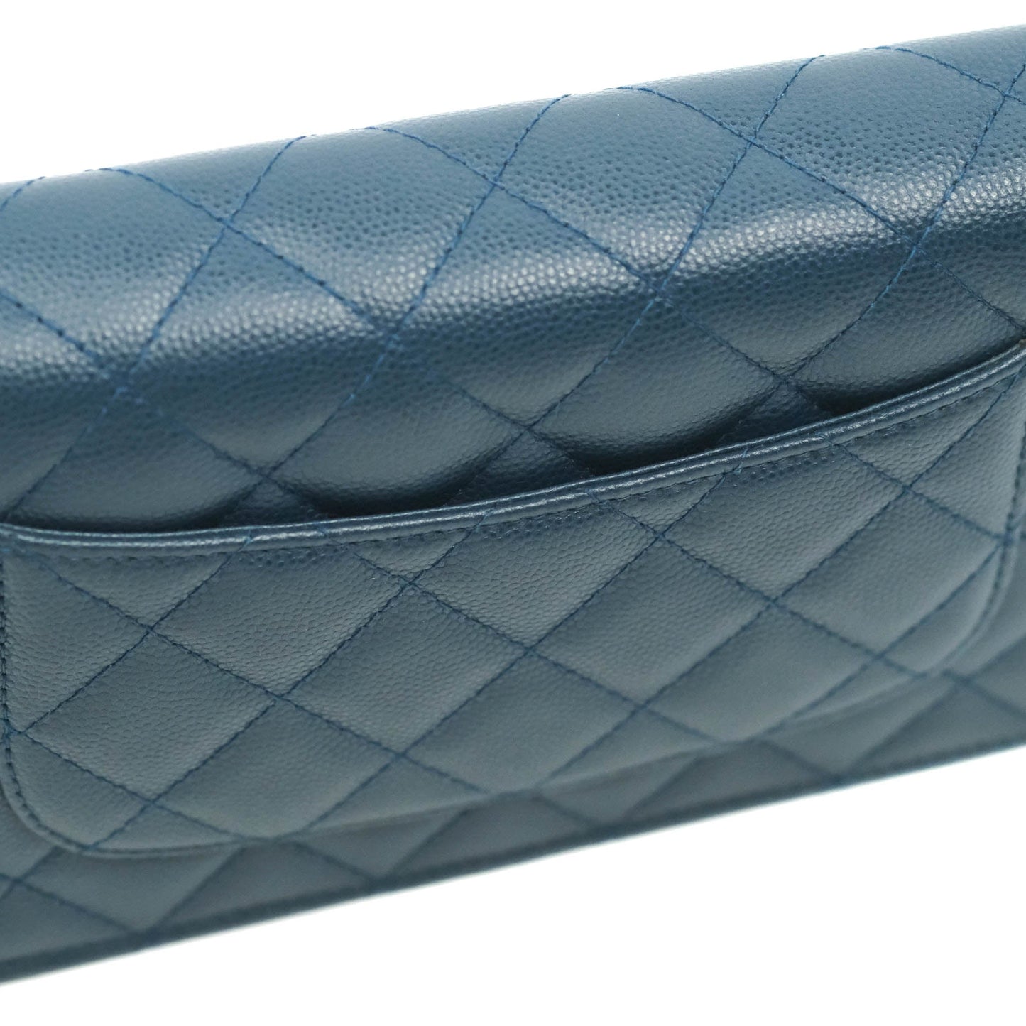 Chanel Quilted Wallet on Chain WOC Dark Blue Caviar Gold Hardware