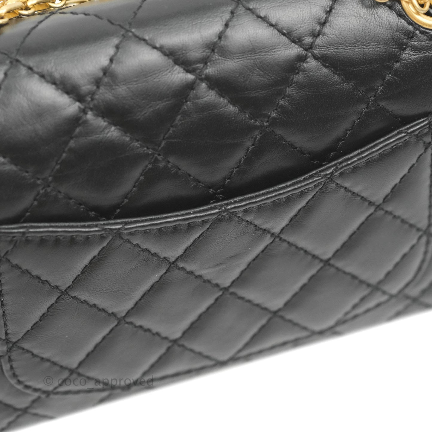 Chanel Mini Reissue 224 Black Aged Calfskin Aged Gold Hardware