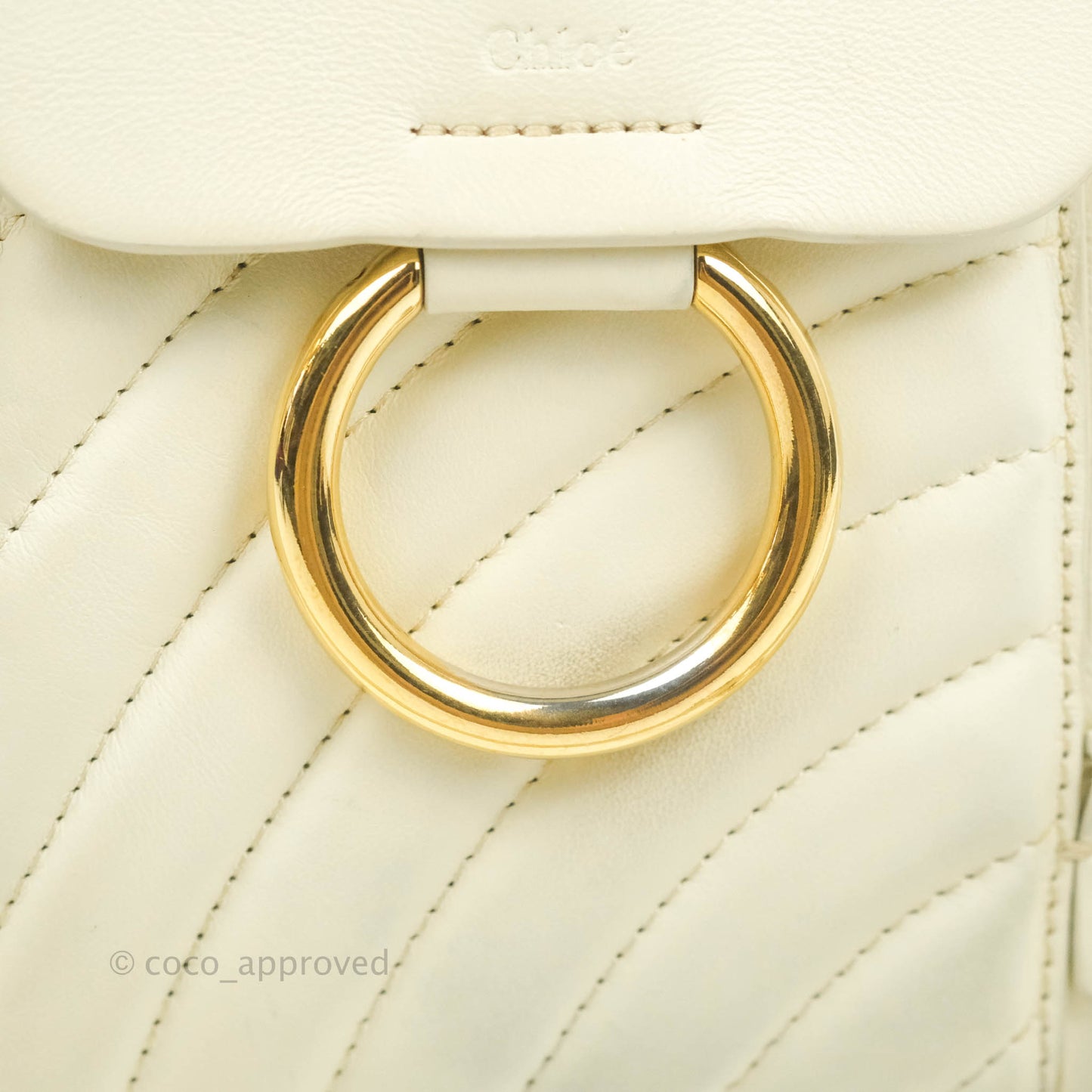 Chloé Mini Faye Backpack Ivory White Calfskin