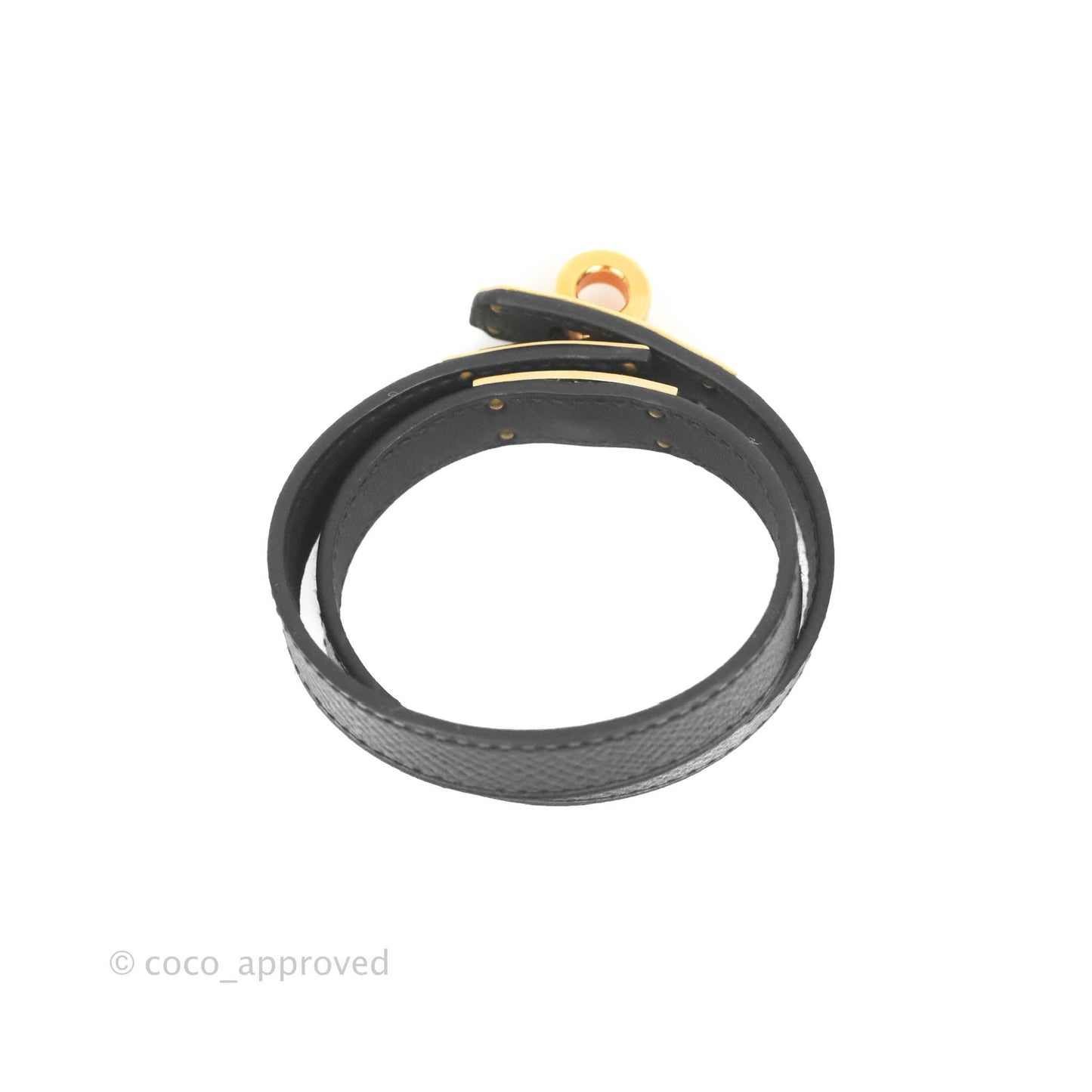 Hermès Kelly Double Tour Bracelet Black Epsom Rose Gold Hardware