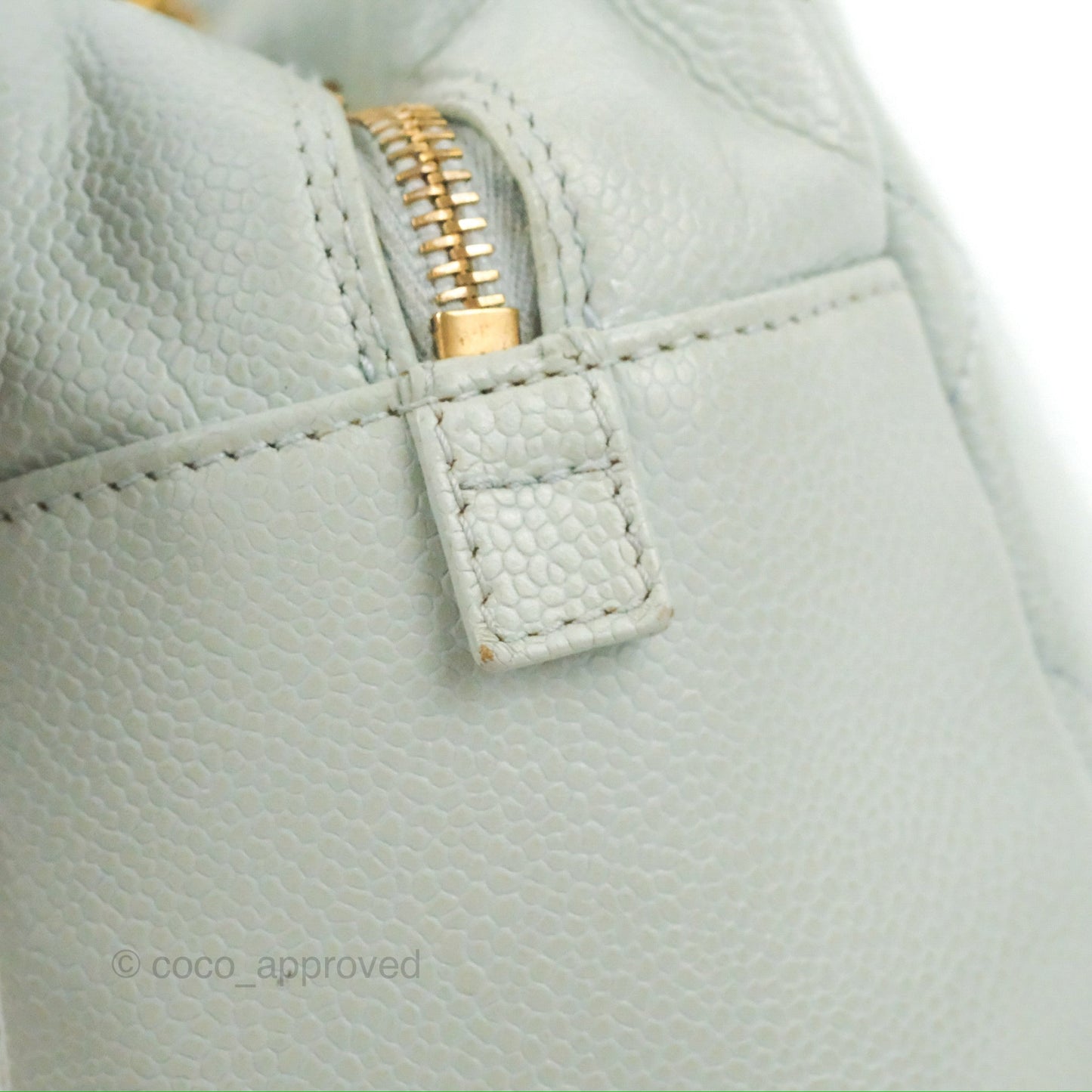 Chanel PTT Petite Timeless Shopping Tote Bag Light Tiffany Blue Caviar Gold Hardware