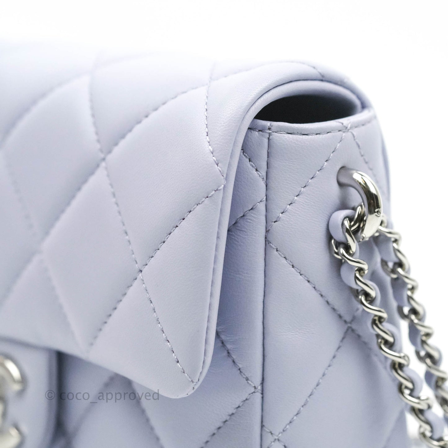 Chanel Quilted My Perfect Mini With Pearl Lilac Lambskin Silver Hardware