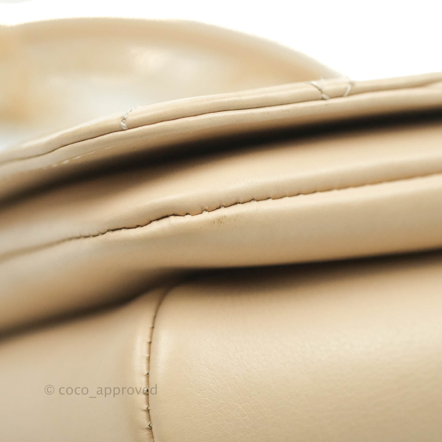 Chanel Small Gold Top Handle Bag Light Beige Lambskin Aged Gold Hardware