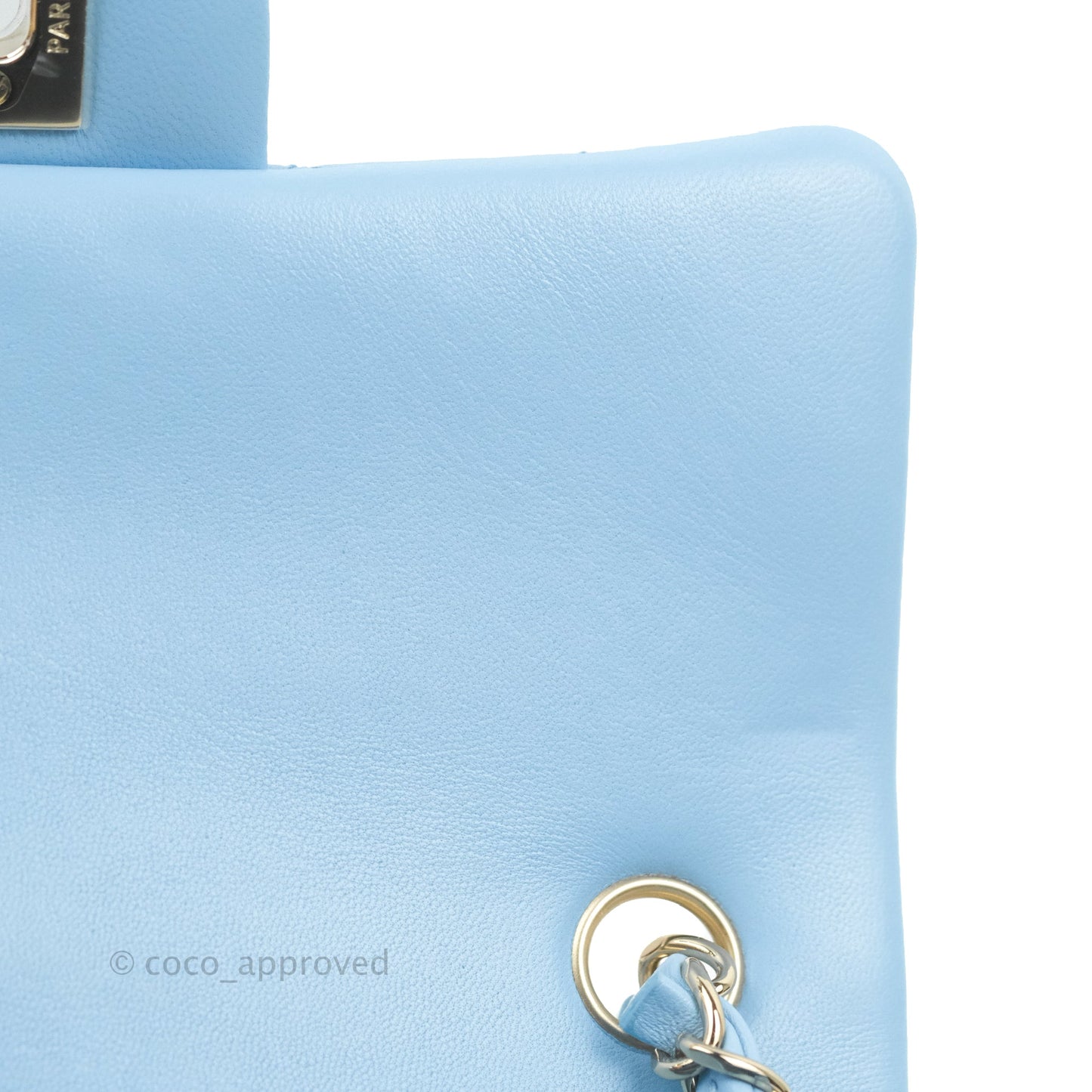 Chanel Quilted Mini Rectangular Flap Blue Lambskin Gold Hardware