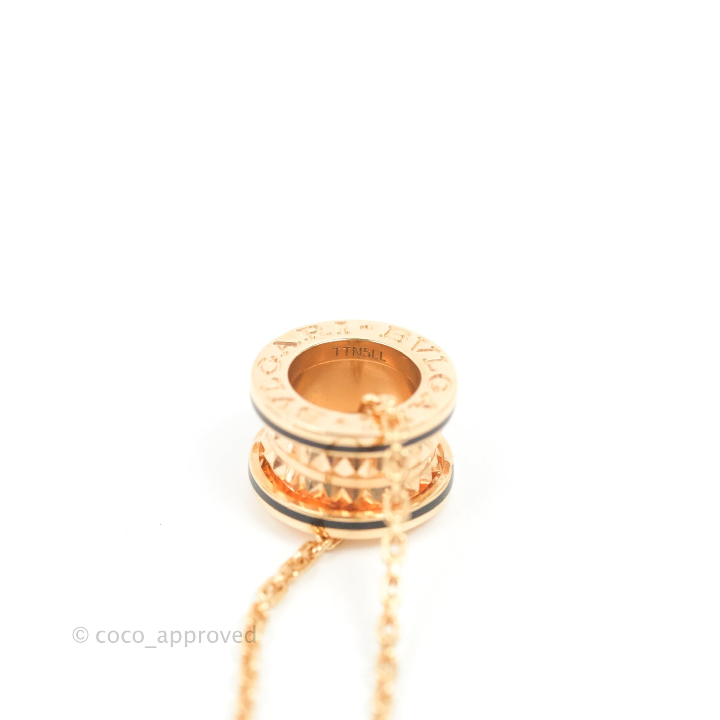Bvlgari Zero1 Necklace Black Ceramic 18K Rose Gold