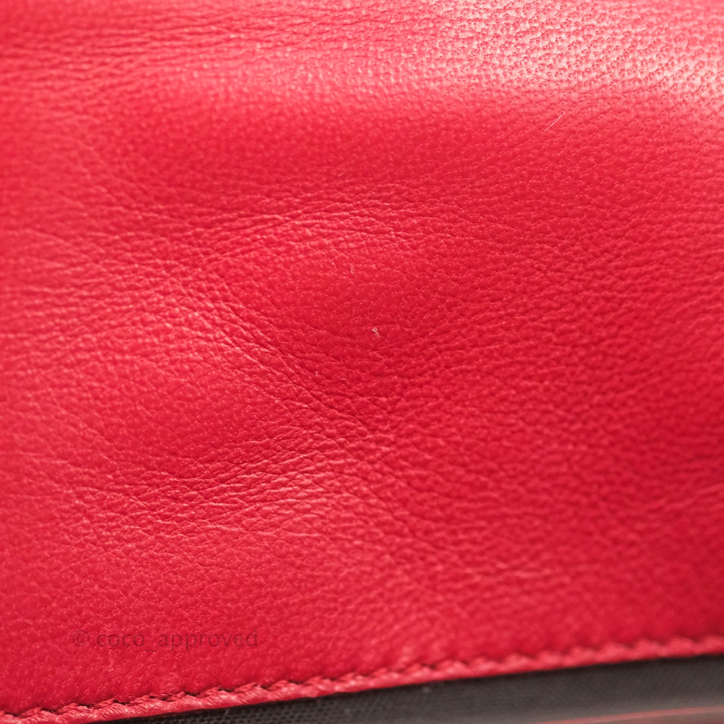Fendi Nappa FF 1974 Embossed Mini Baguette Red