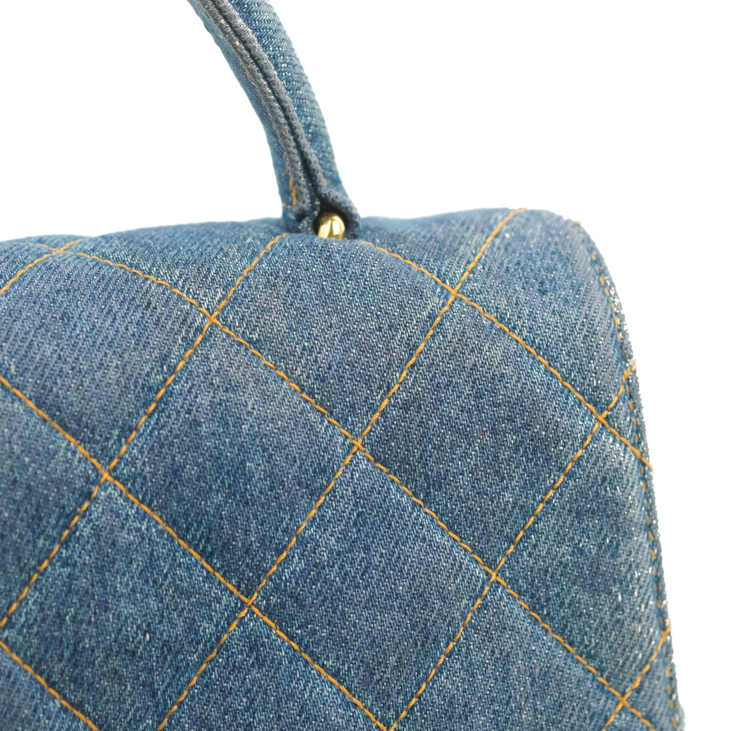 Chanel Vintage Quilted Kelly Bag Denim 24K Gold Hardware