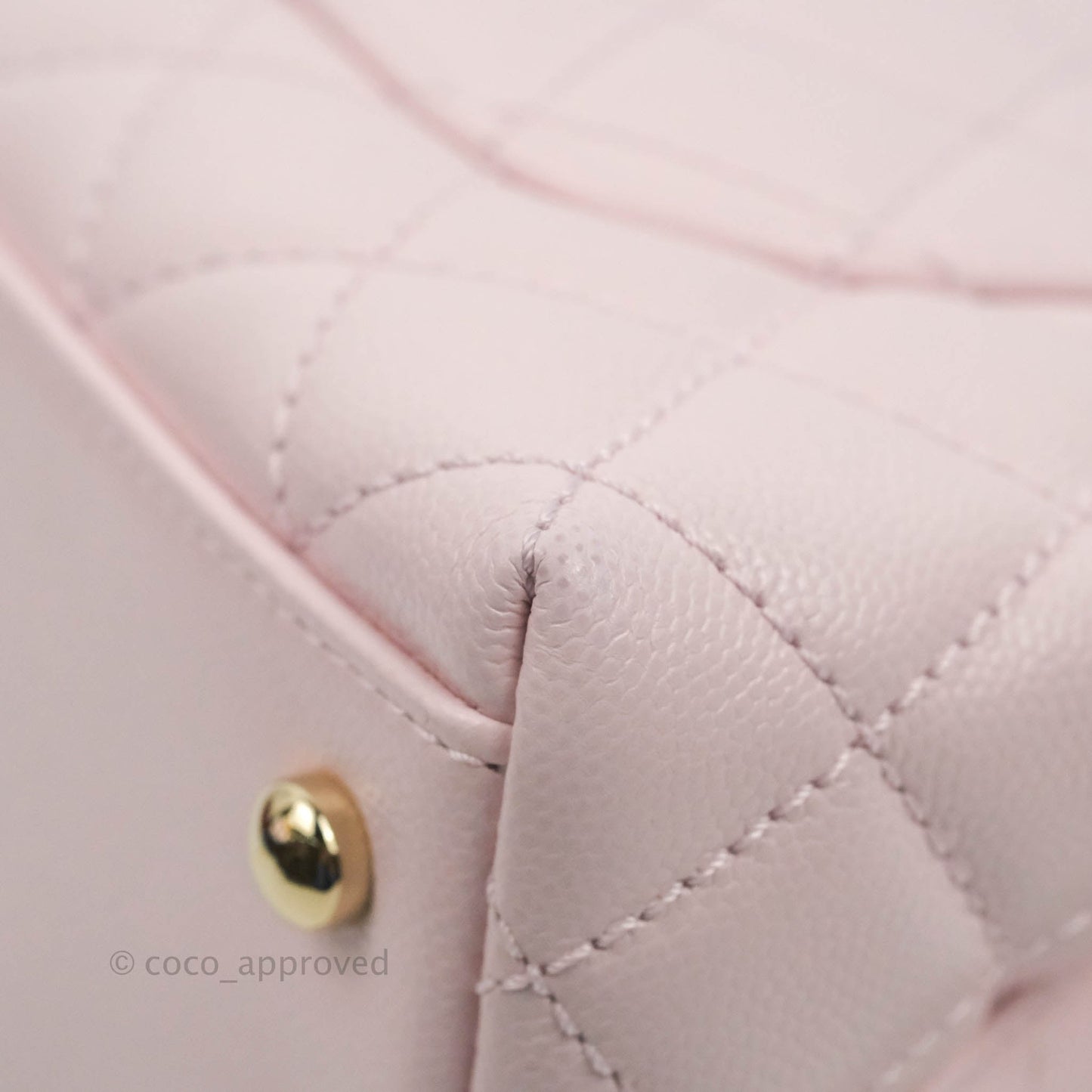 Chanel Mini Coco Handle Quilted Light Pink Caviar Gold Hardware