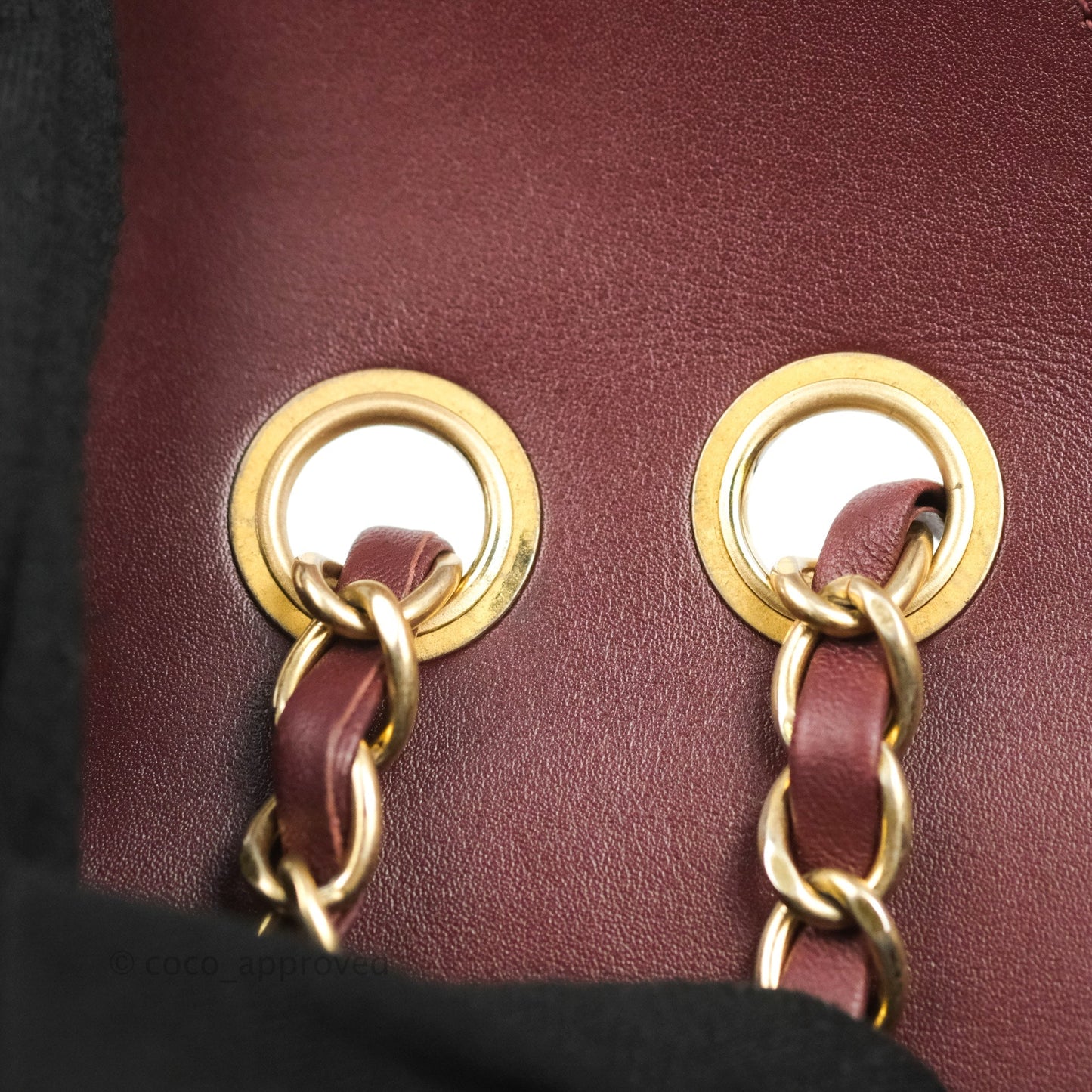 Chanel Quilted Medium CC Filigree Flap Burgundy Black Caviar
