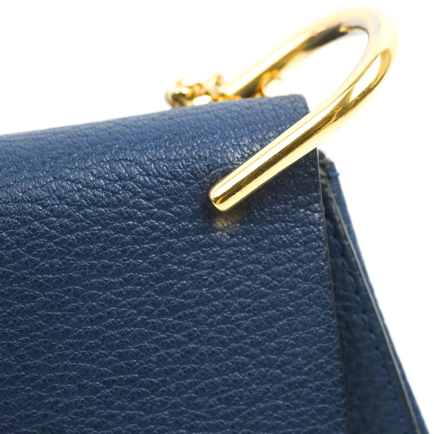 Chloe Mini Drew Crossbody Bag Navy Grained Leather
