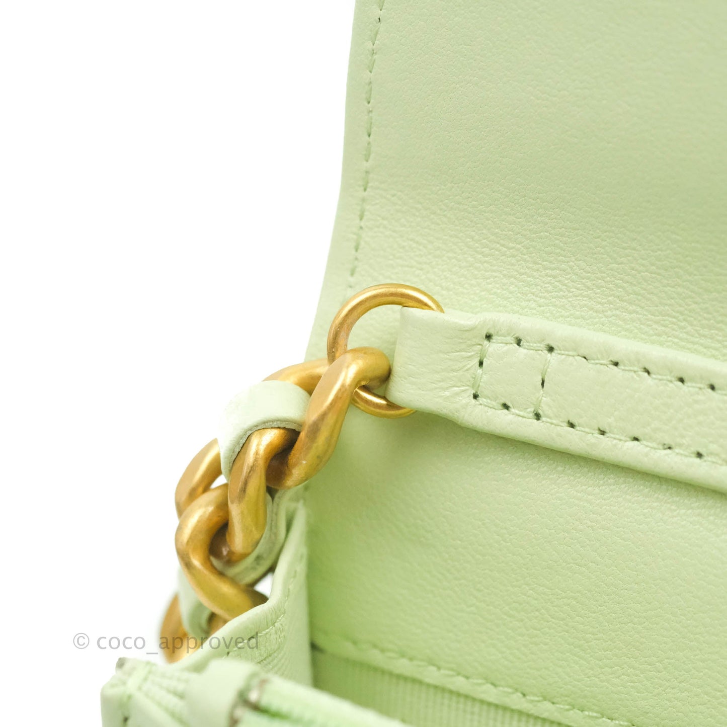 Chanel 19 Mini Clutch with Chain Light Green Lambskin Mixed Hardware 22C