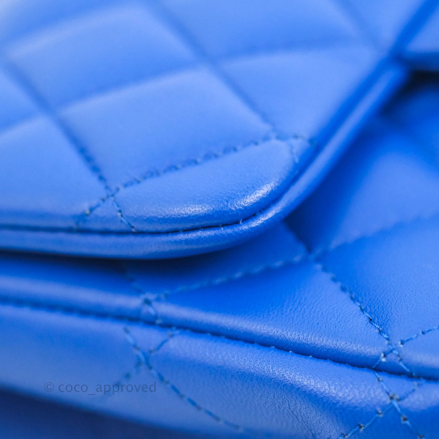 Chanel Mini Square Blue Lambskin Gold Hardware