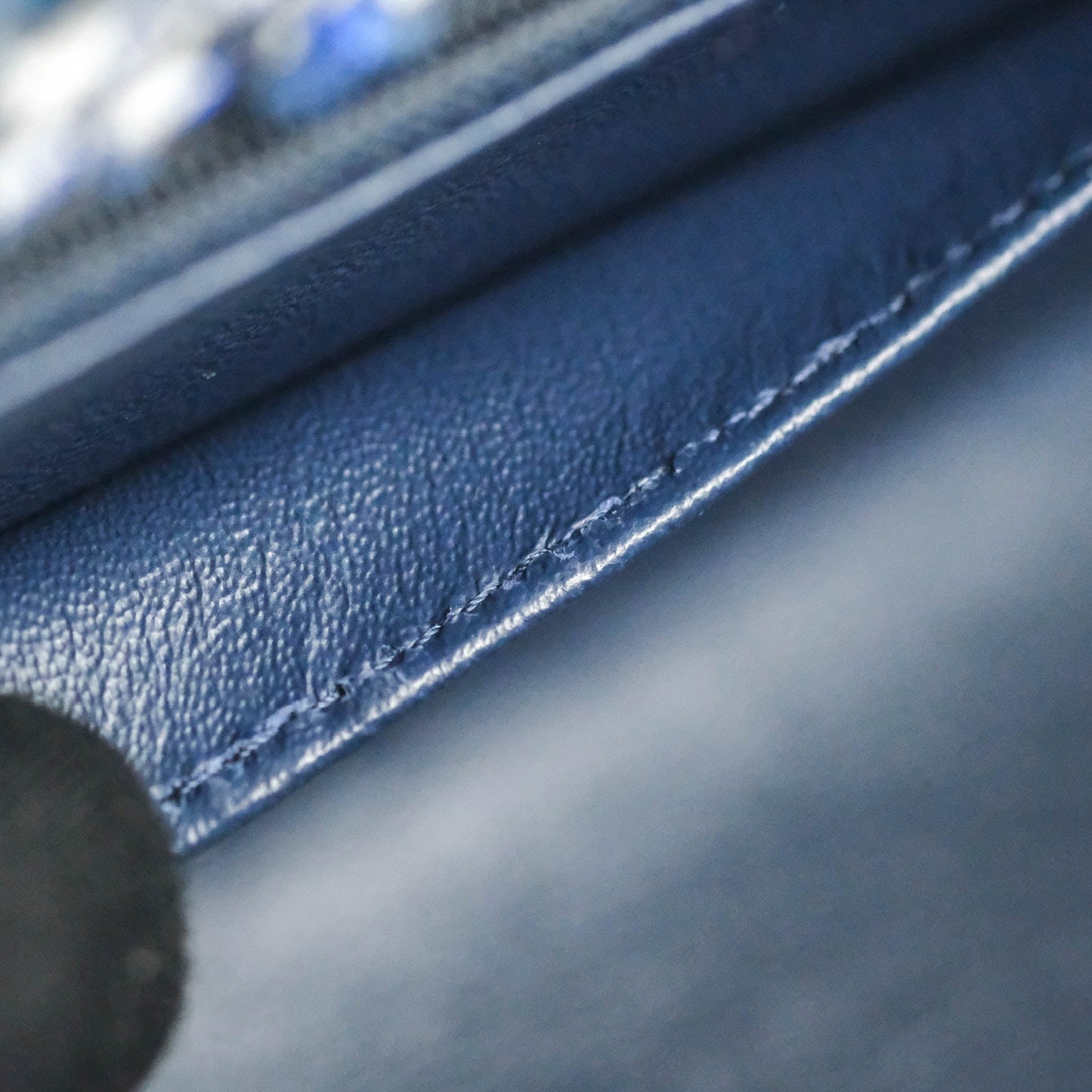 Chanel Mini Reissue 224 Blue Tweed Ruthenium Hardware