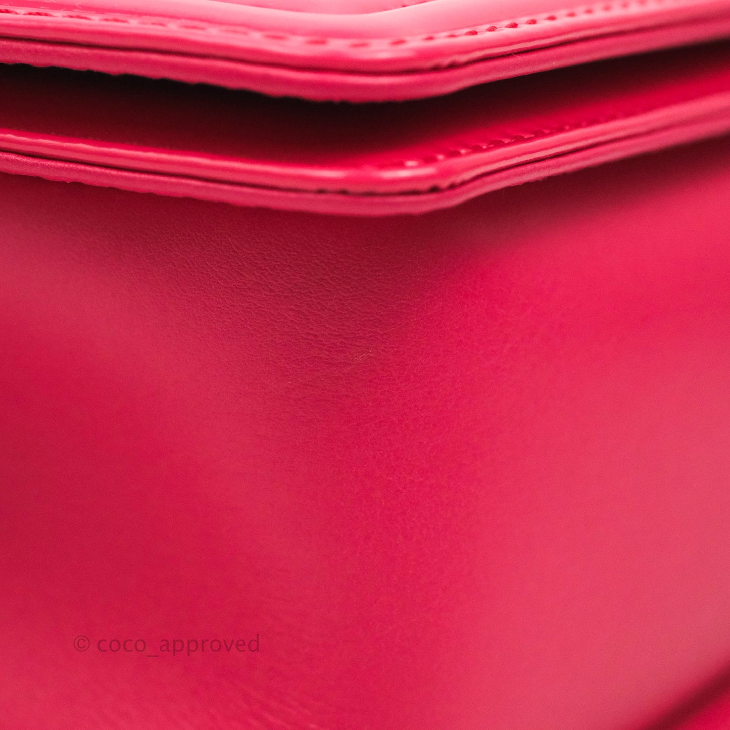 Chanel Quilted Medium Boy Bag Pink Patent Ruthenium Hardware