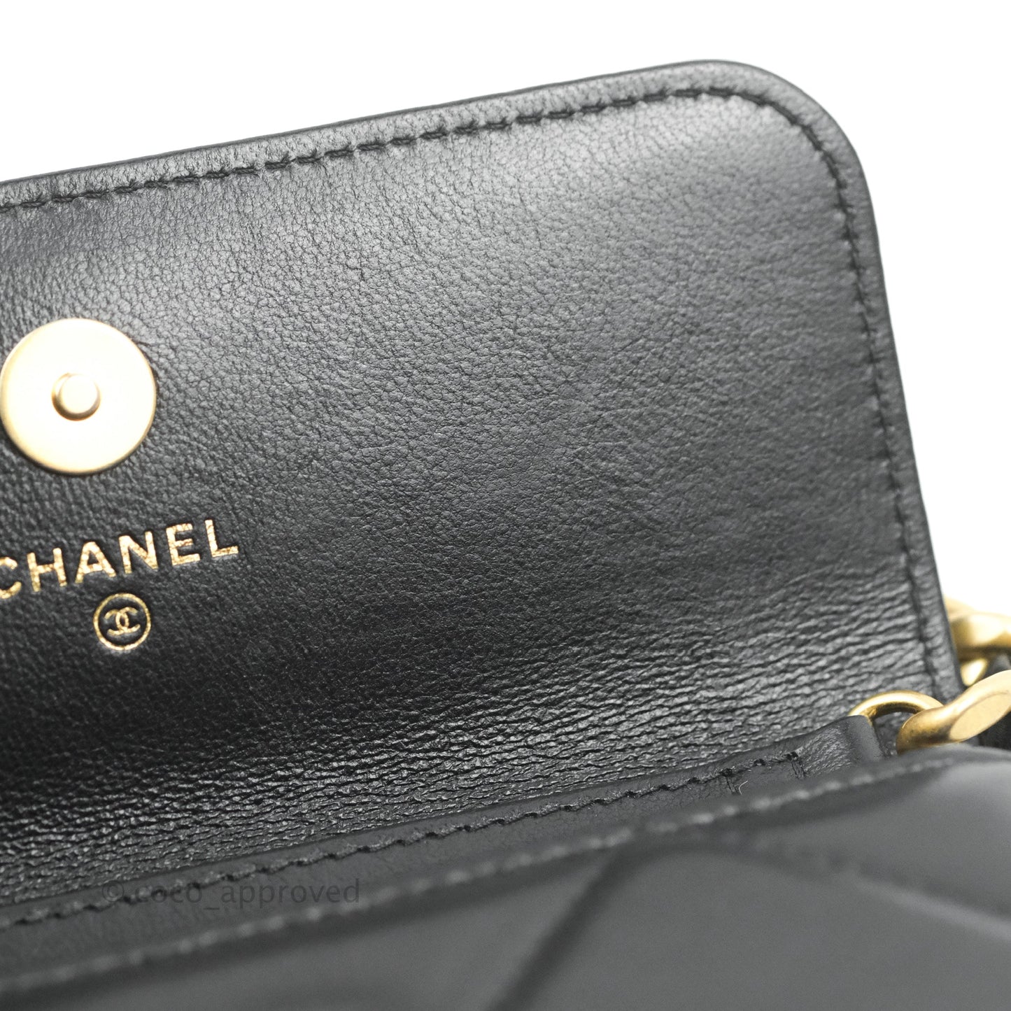 Chanel 19 Mini Clutch with Chain Black Lambskin Mixed Hardware