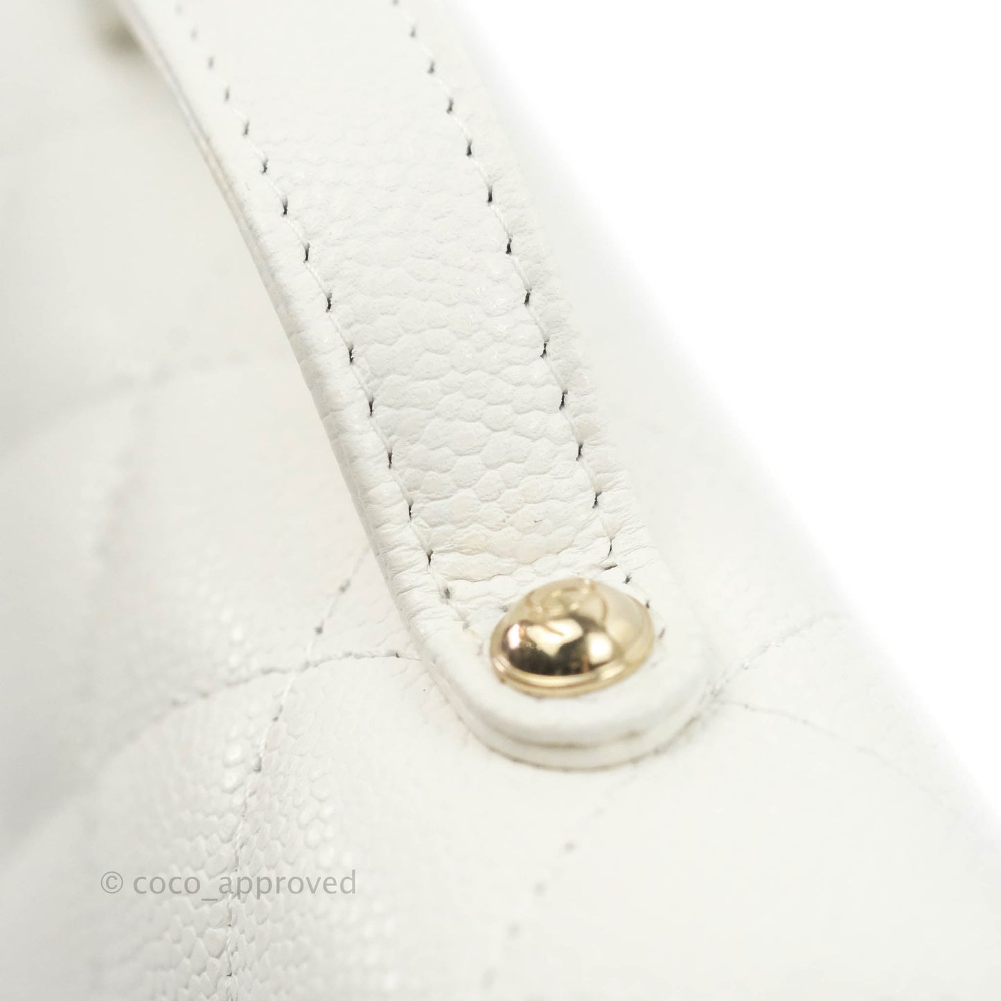 Chanel Business Affinity Clutch With Chain White Caviar Gold Hardware