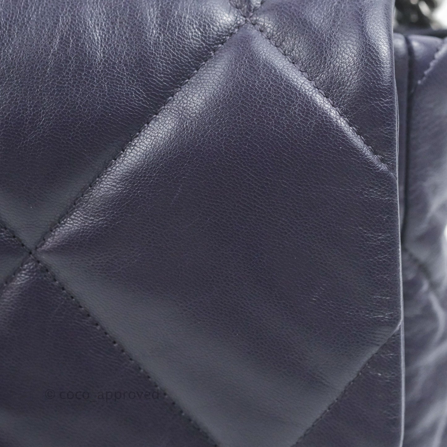 Chanel 19 Medium Dark Purple Mixed Hardware