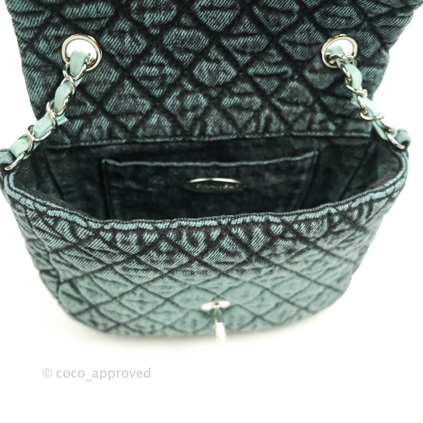 Chanel Denimpression Quilted Small Flap Green Black