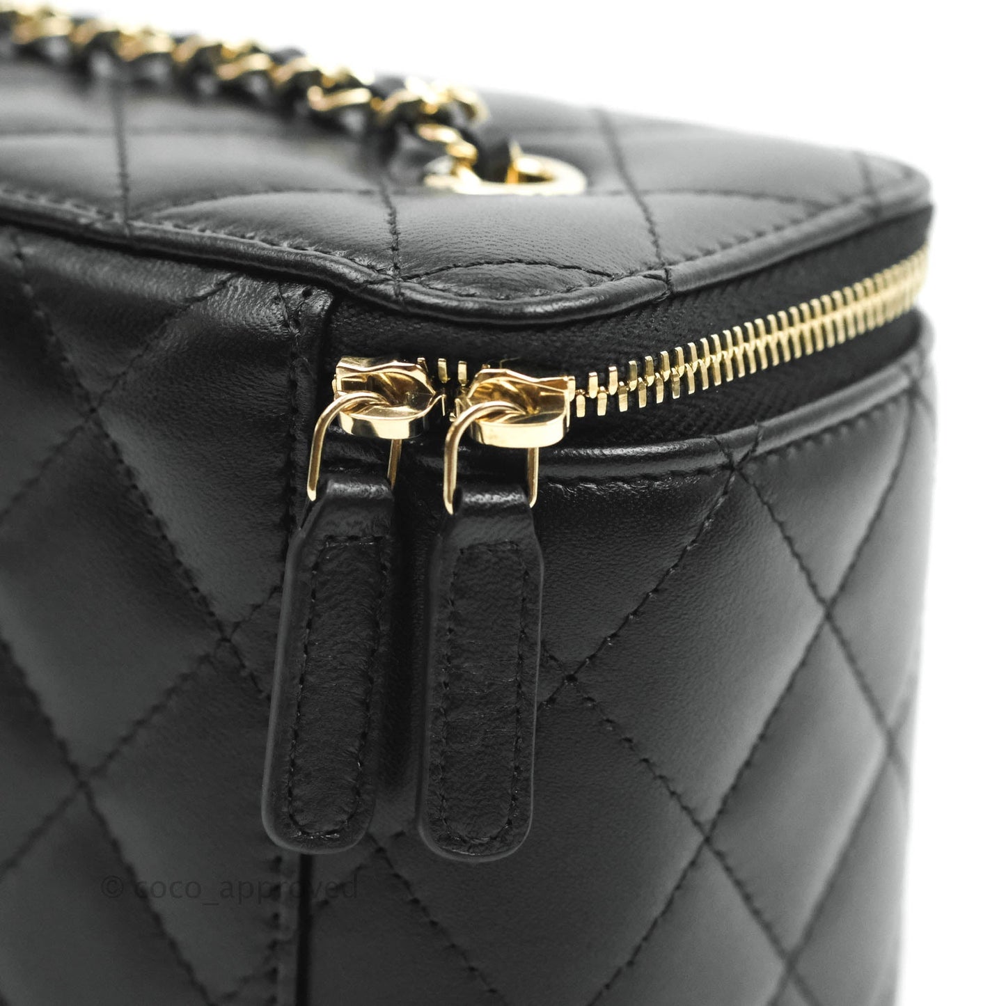 Chanel Vanity with Classic Chain Black Lambskin Gold Hardware