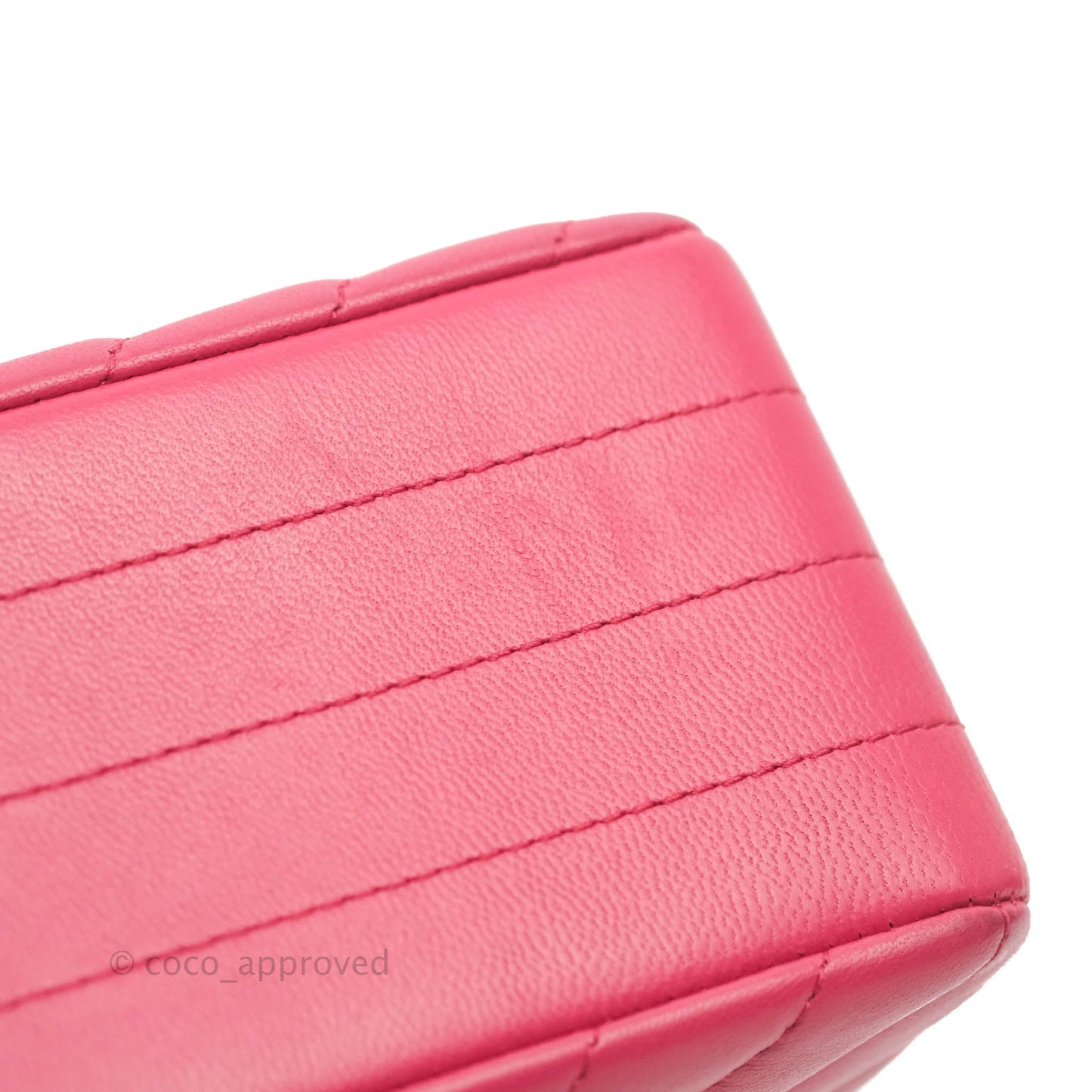 Chanel Chevron Mini Rectangular Flap Pink Lambskin Gold Hardware