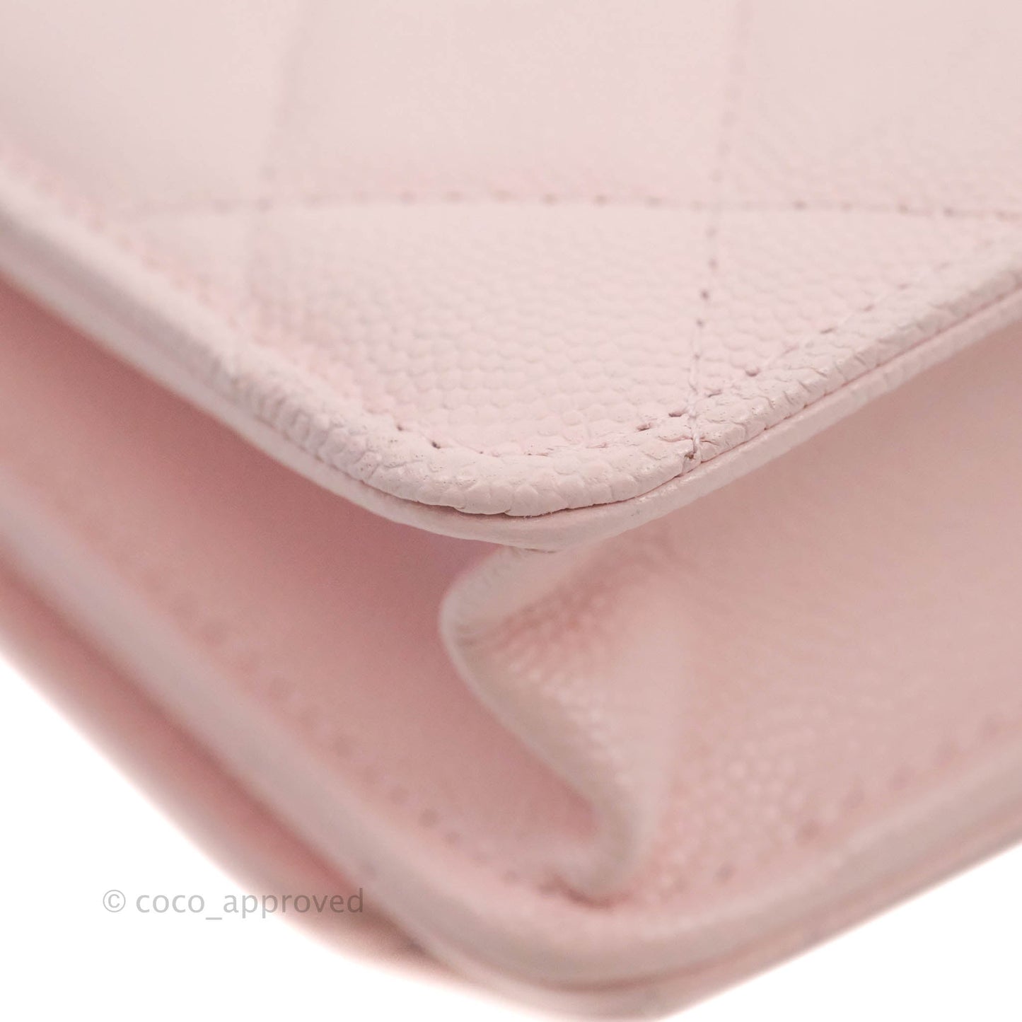 Chanel Quilted Wallet on Chain WOC Crystal Braided CC Light Pink Caviar Gold Hardware