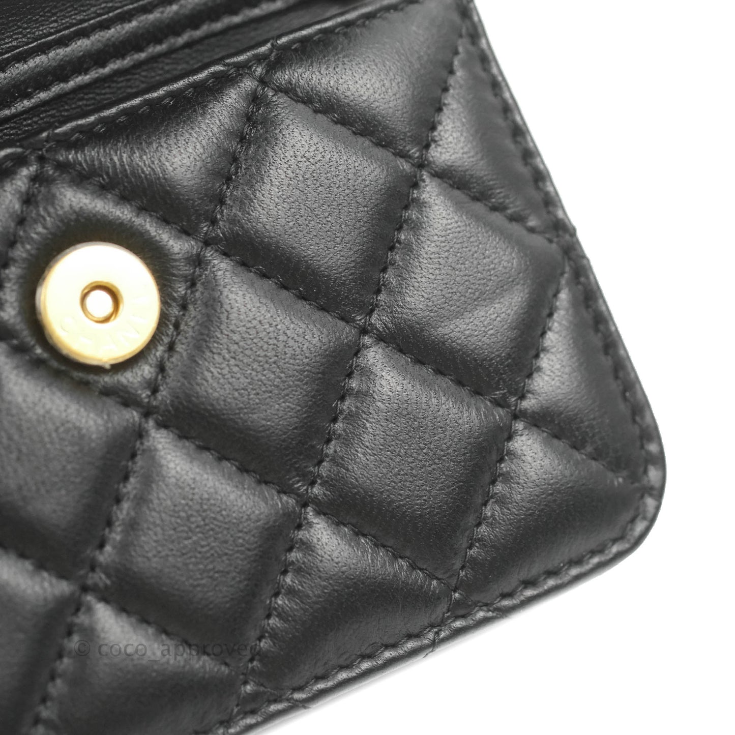 Chanel Mini Pearl Crush Clutch With Chain Belt Black Lambskin Aged Gold Hardware