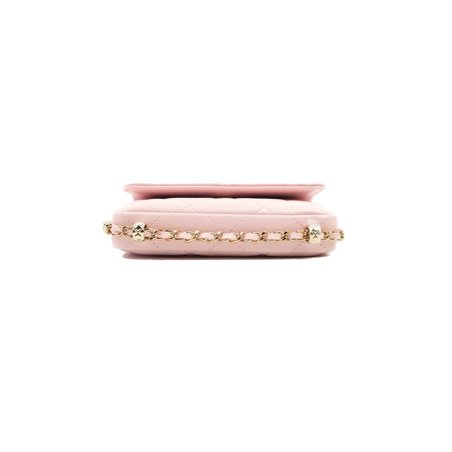 Chanel Mini Clutch With Chain Pink Lambskin Gold Hardware