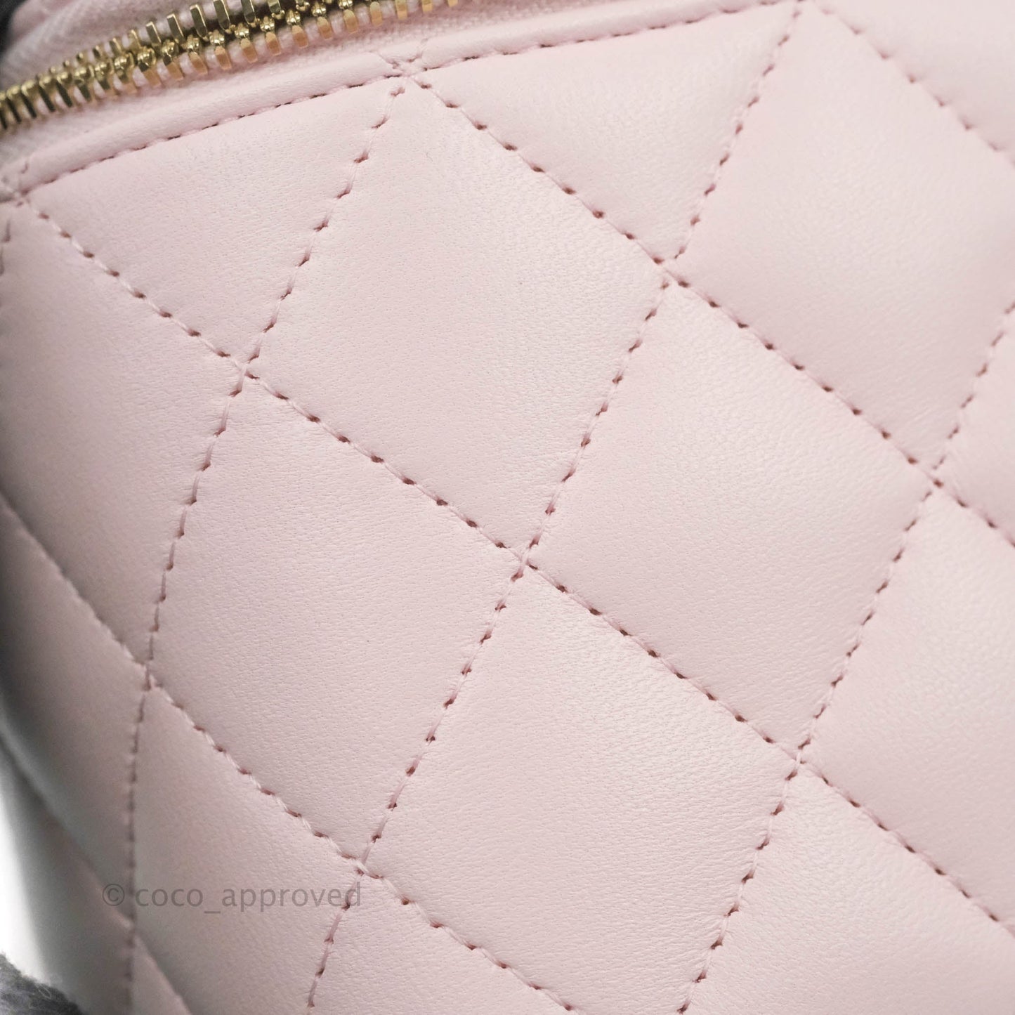 Chanel Top Handle Vanity with Chain Light Pink Lambskin Gold Hardware