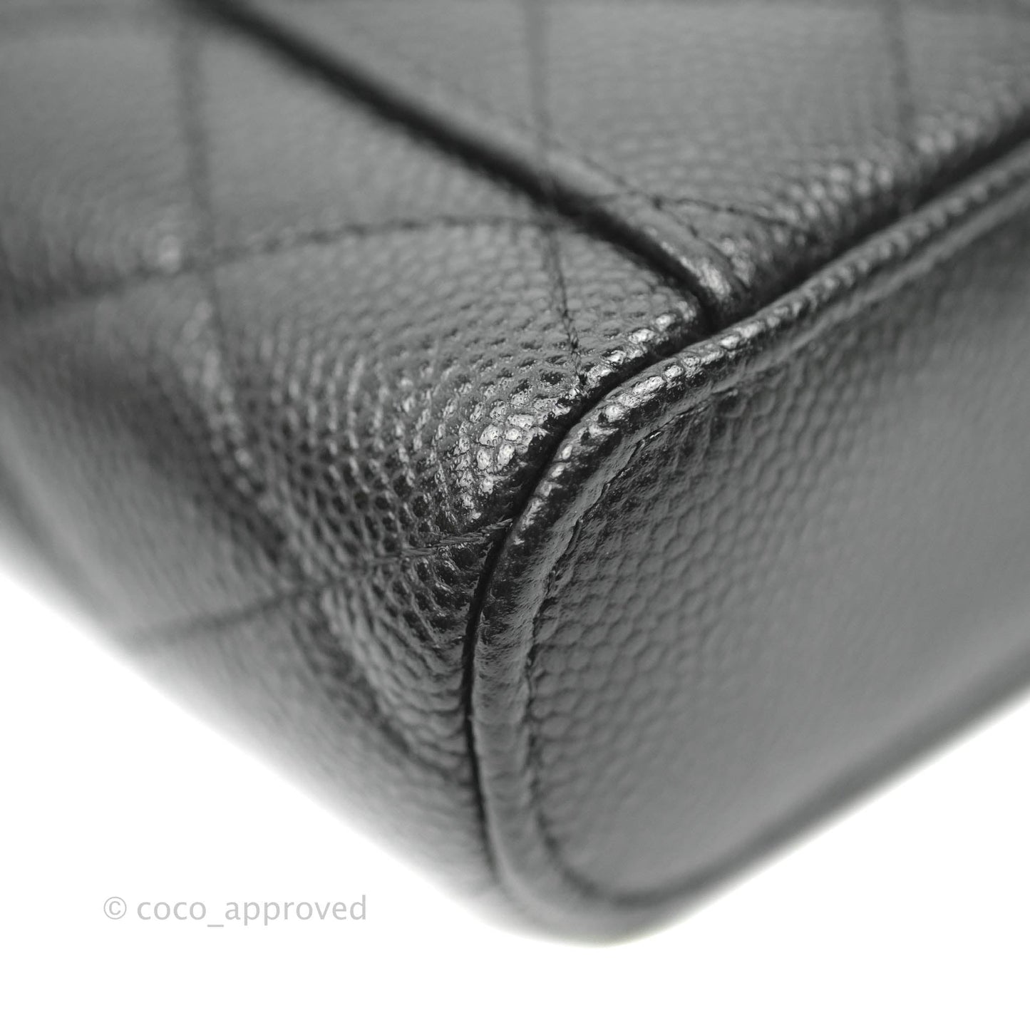 Chanel Quilted Small Handle With Care Vanity Case With Chain Black Caviar Gold Hardware