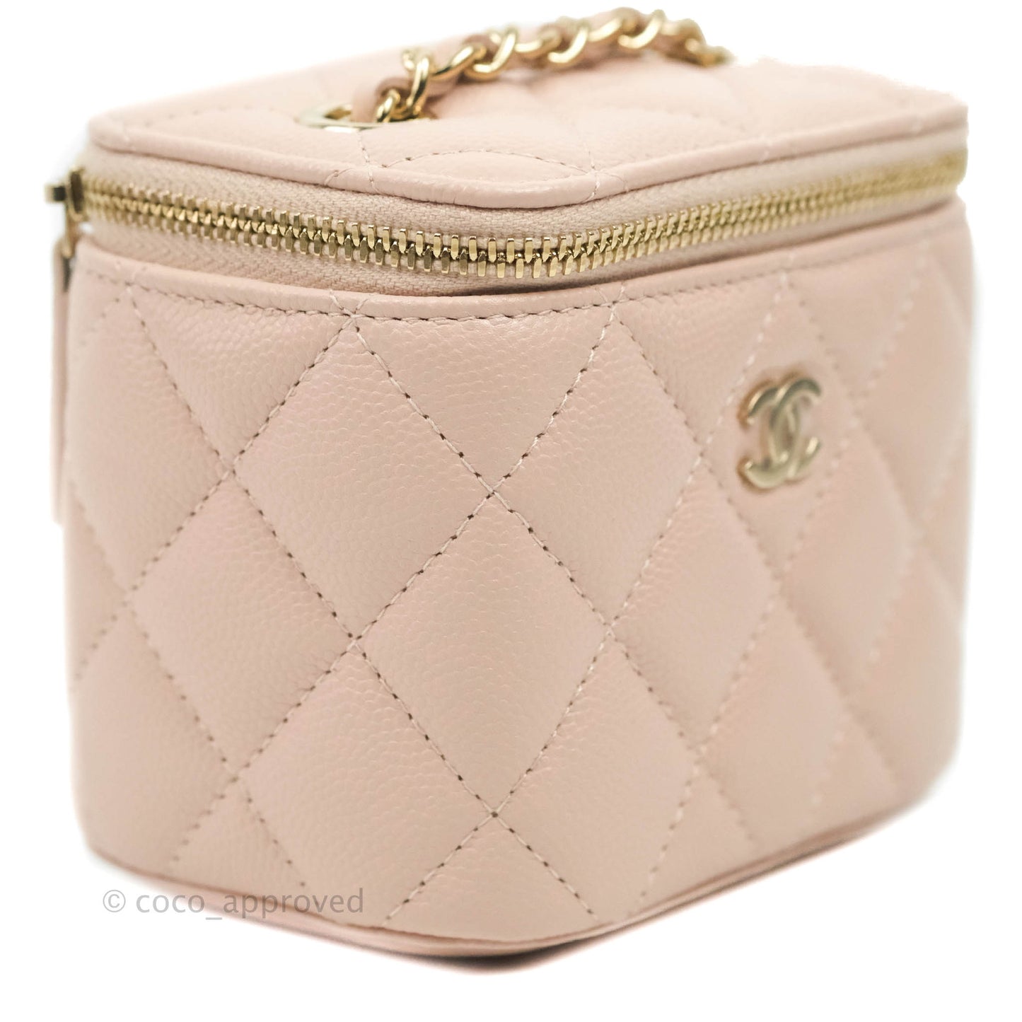 Chanel Mini Vanity With Chain Rose Clair Pink Caviar Gold Hardware