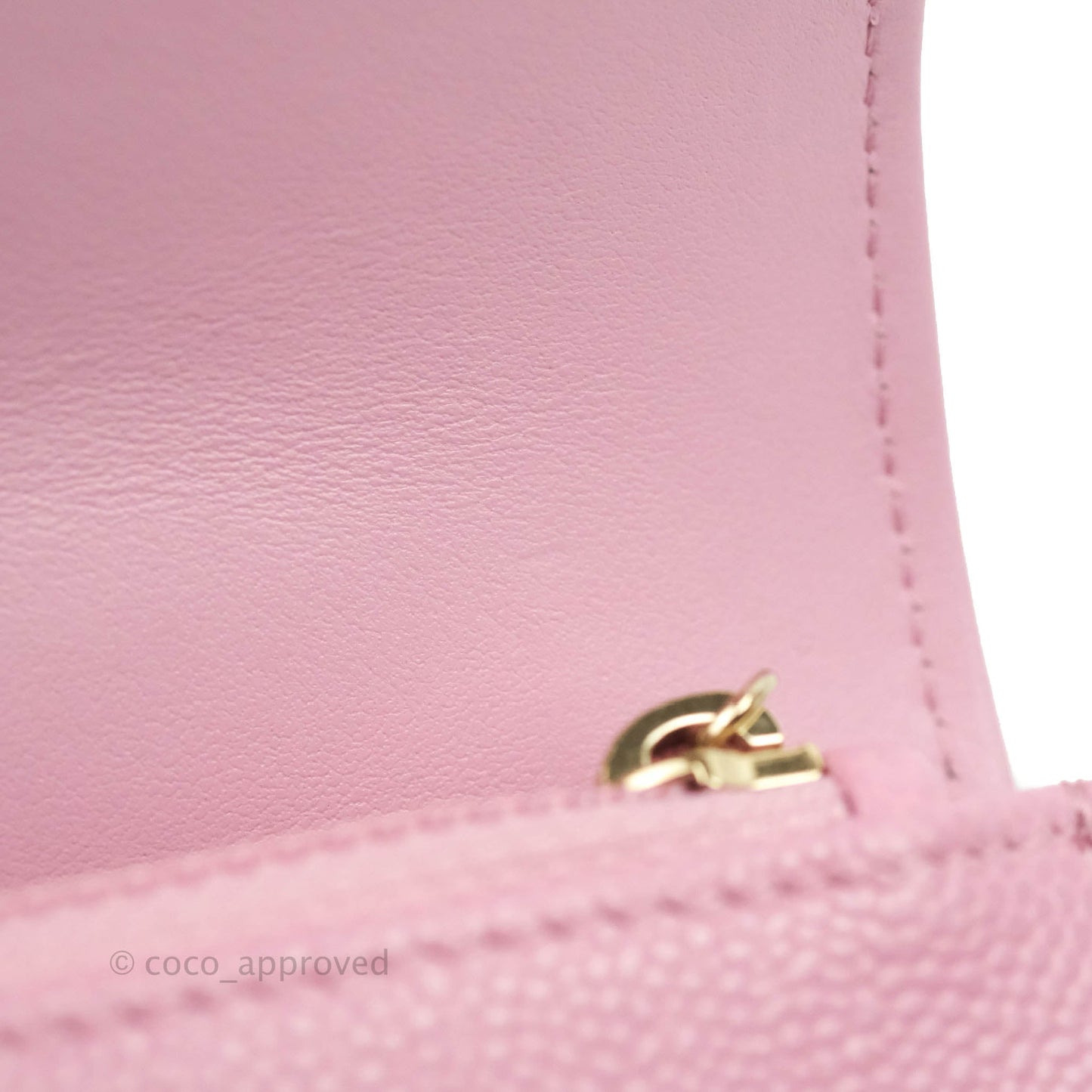 Chanel Top Handle Wallet On Chain WOC Pink Caviar Gold Hardware 22S