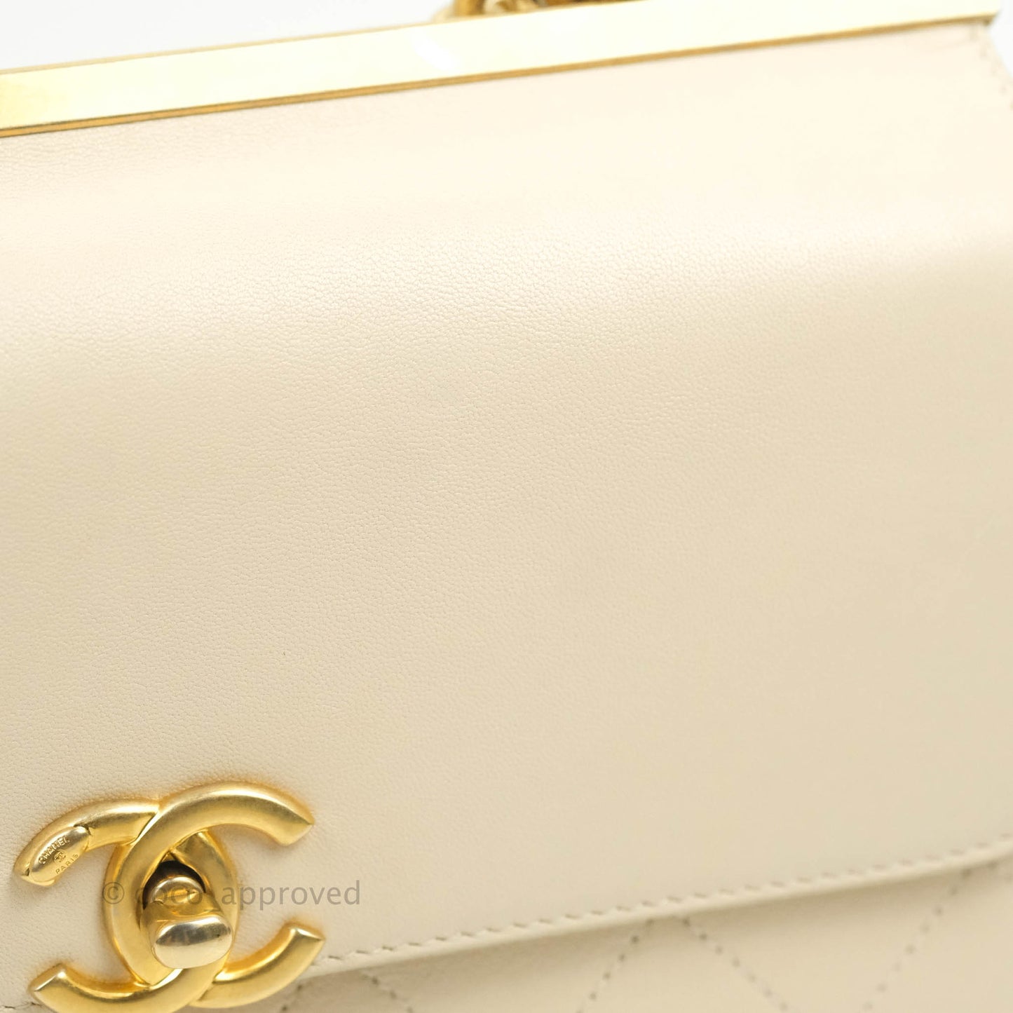 Chanel Small Flat Quilted Coco Luxe Flap Bag Light Beige Aged Gold Hardware