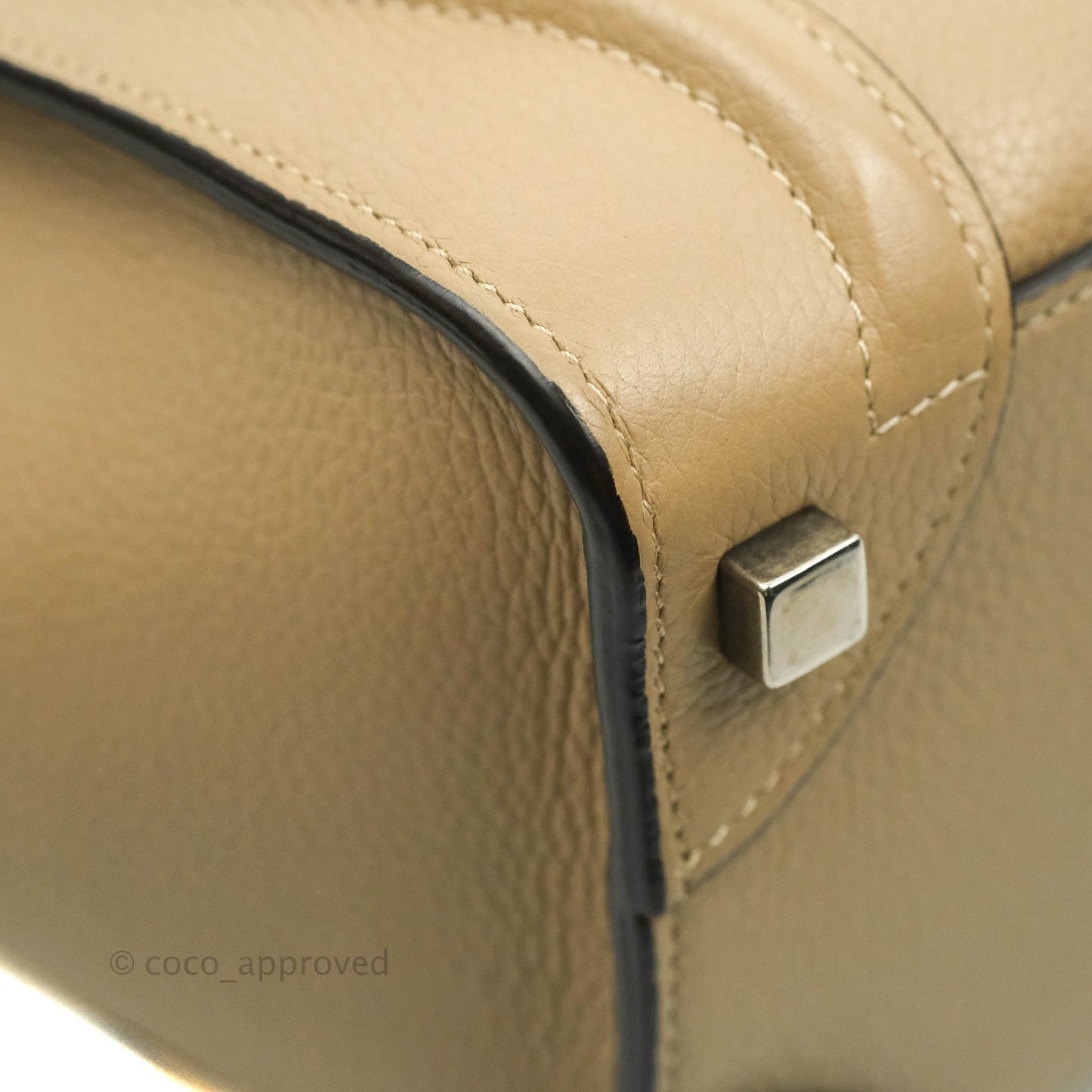 Celine Micro Luggage Handbag Dune Grained Calfskin