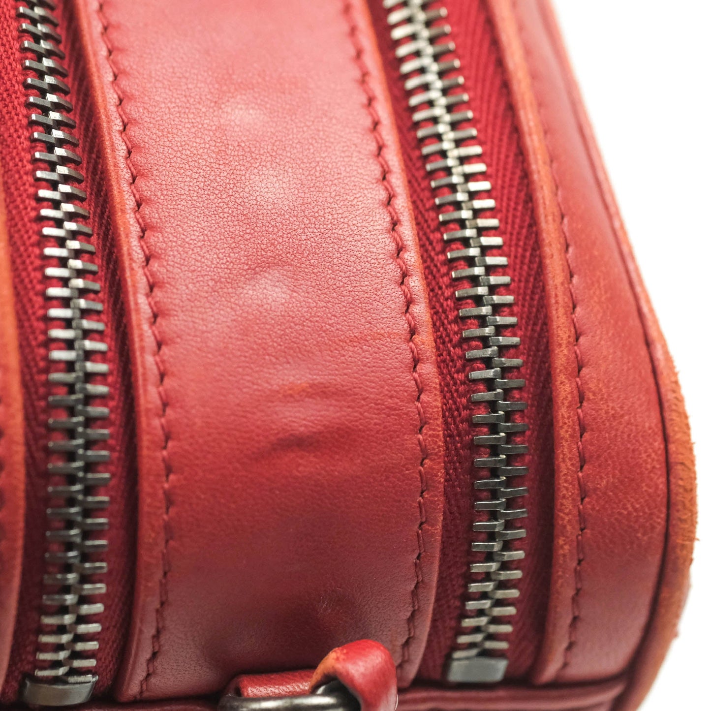 Chanel Quilted Crossbody Camera Bag Red Lambskin Ruthenium Hardware