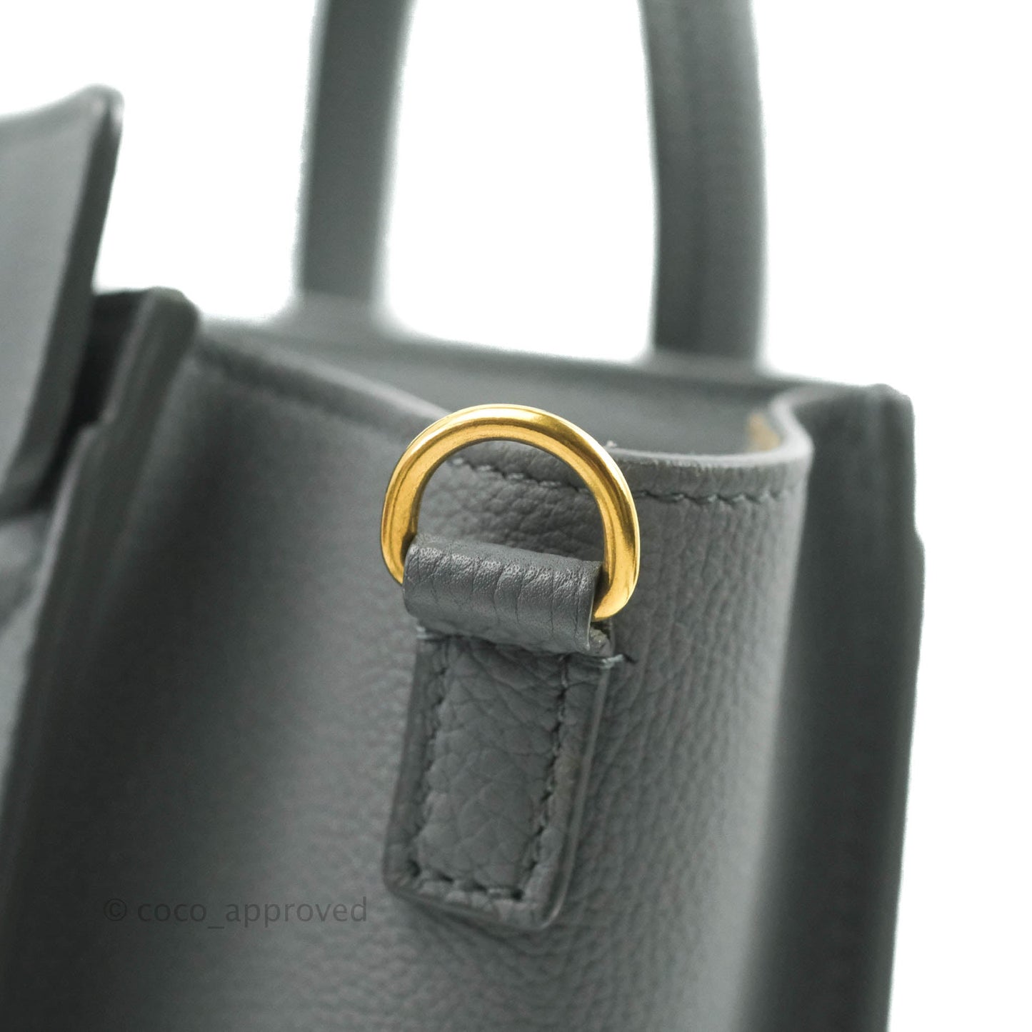 Celine Nano Luggage Grey Drummed Calfskin