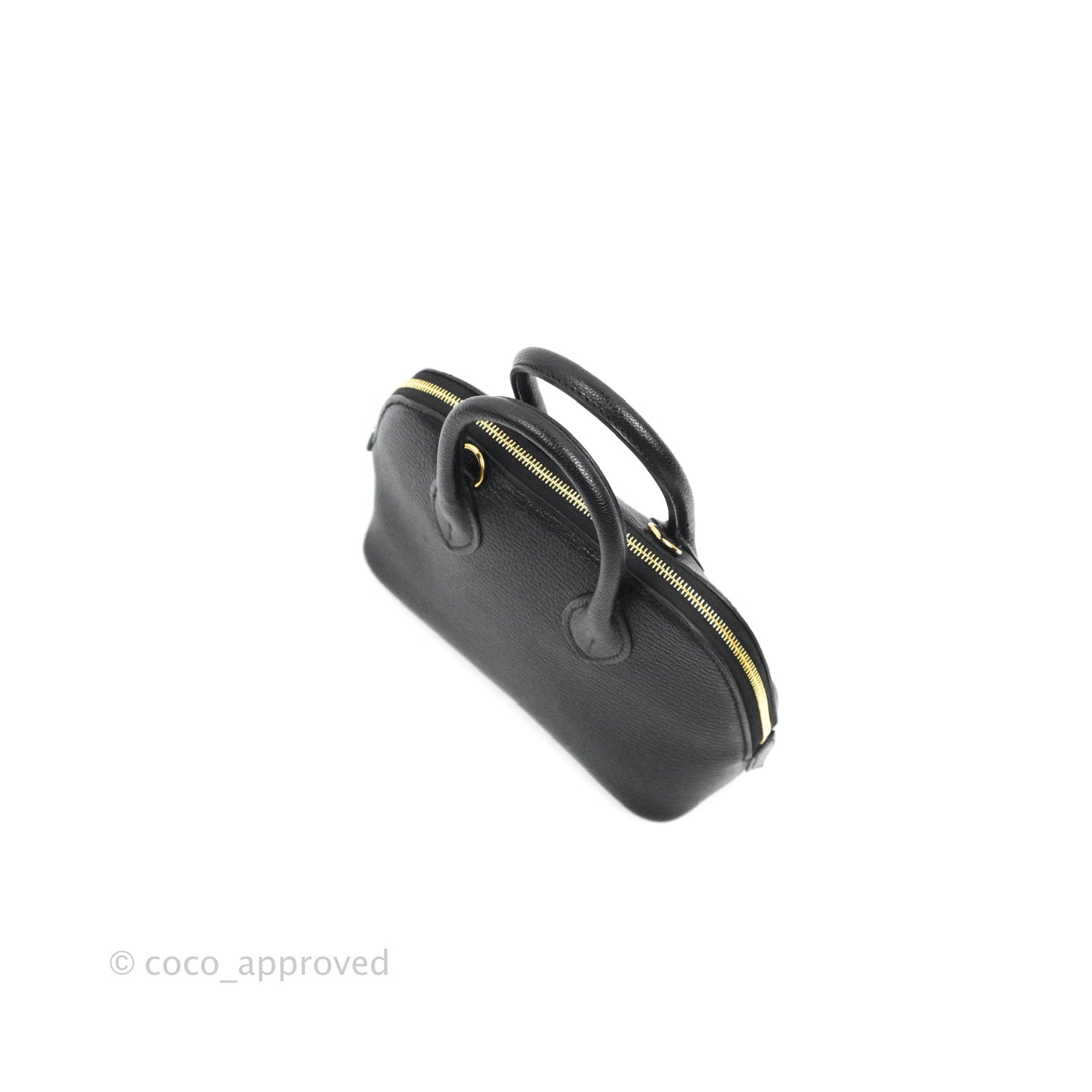 Hermès Bolide Mini 1923 Chevre Mysore Black Gold Hardware
