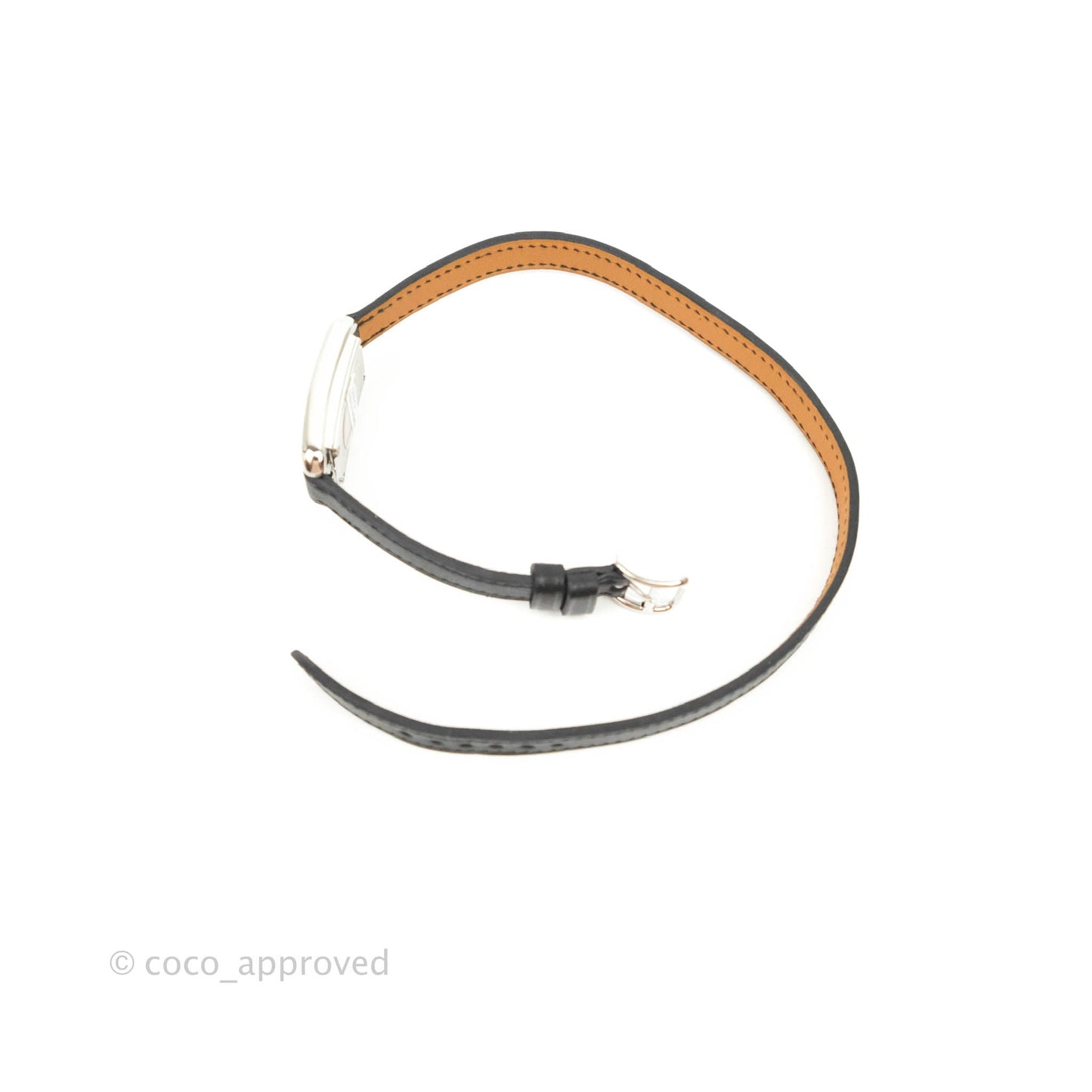 Hermès Cape Cod Nantucket Black Leather Strap Steel Watch Special Order