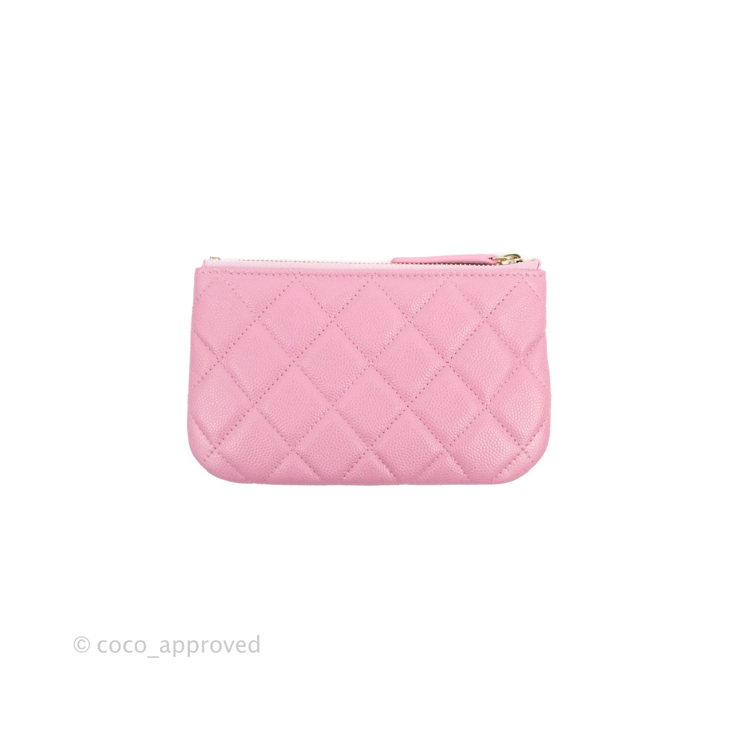 Chanel Quilted Mini O Case Light Pink Caviar Gold Hardware