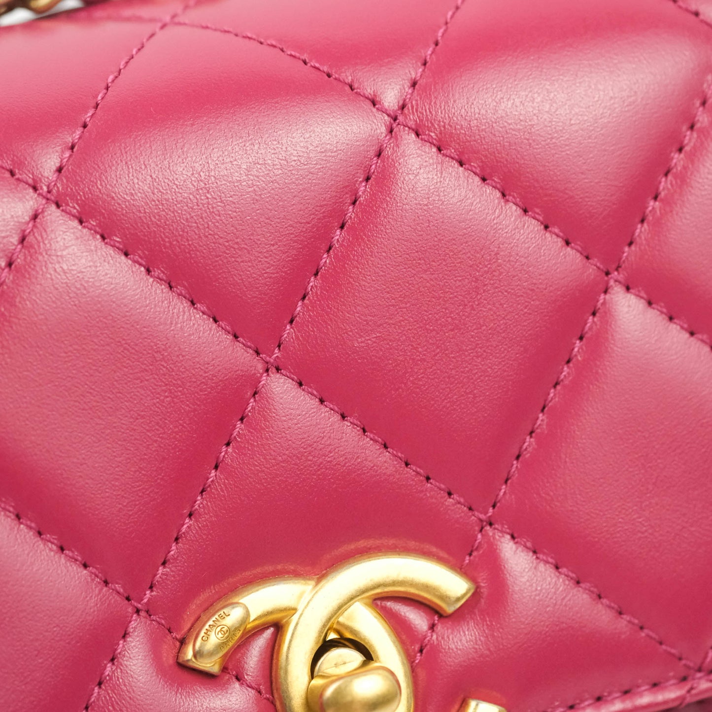 Chanel Quilted Mini Perfect Fit Adjustable Pink Calfskin Aged Gold Hardware 21A