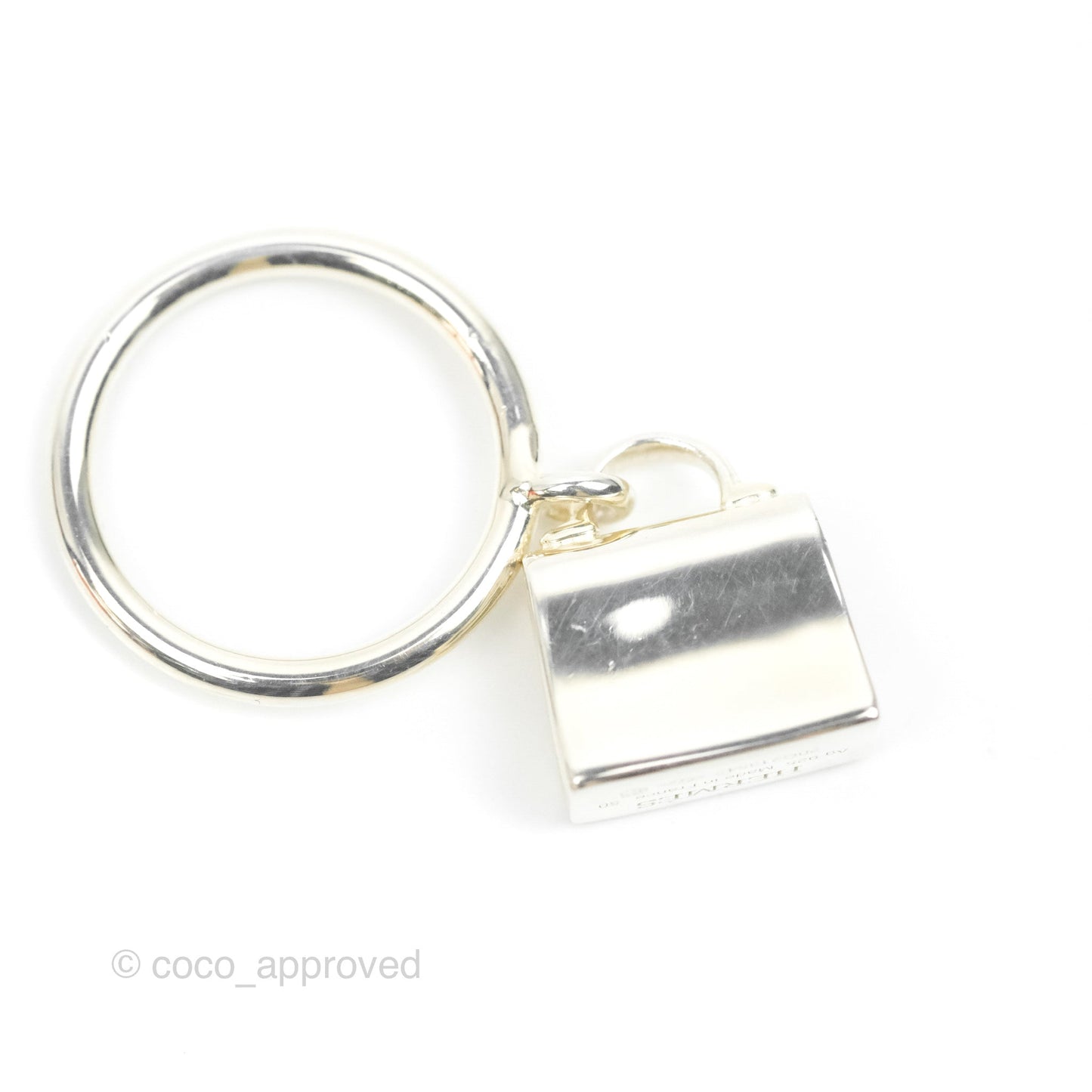Hermès Amulettes Kelly Ring Sterling Silver Size 50