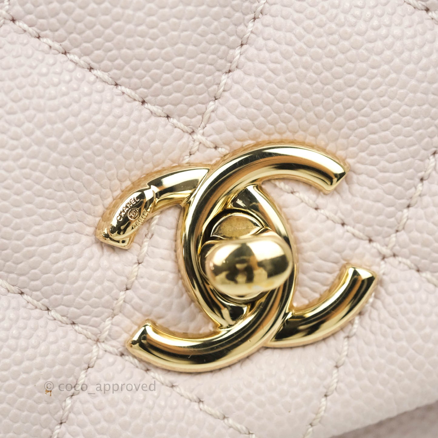 Chanel Small Coco Handle Light Lilac Pink Caviar Gold Hardware
