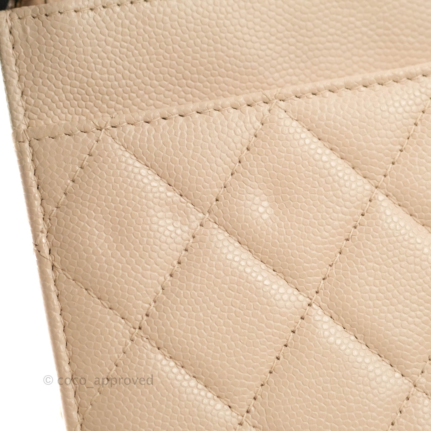 Chanel Quilted Golden Class Wallet on Chain WOC Light Beige Caviar Gold Hardware