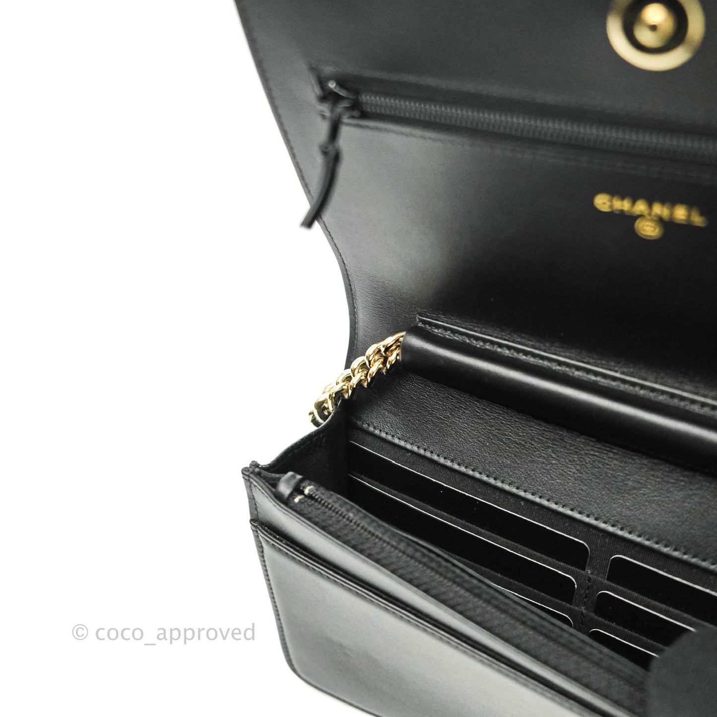 Chanel Quilted Boy Wallet on Chain WOC Black Caviar Gold Hardware