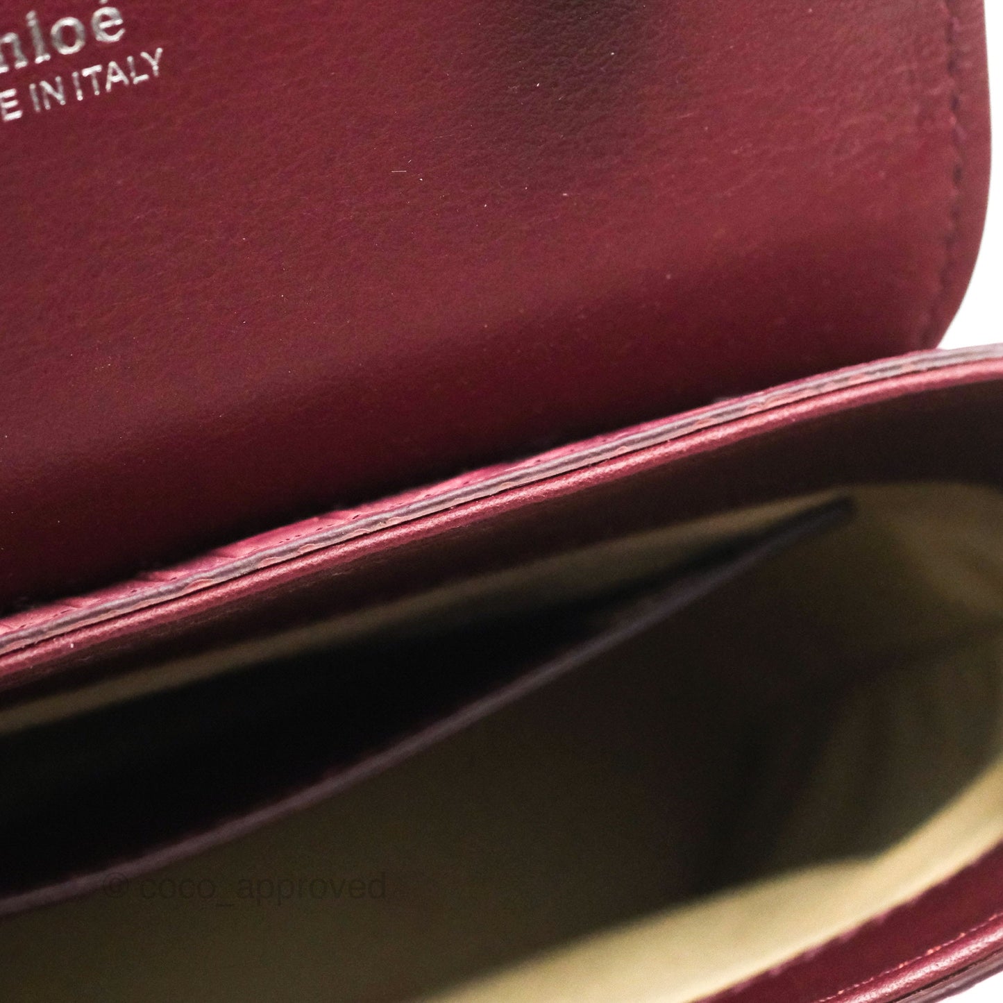 Chloé Small Aby Lock Chain Bag Brown/Purple Embossed Calfskin