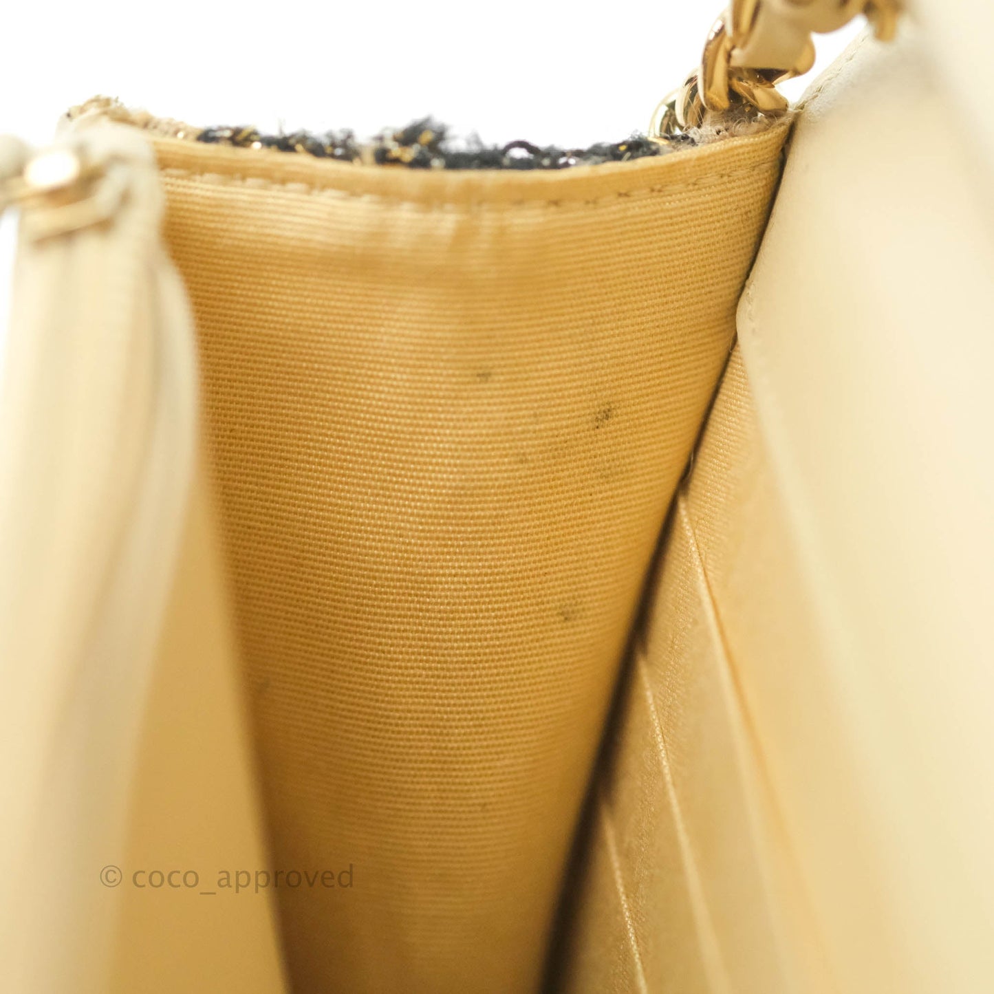 Chanel Wallet On Chain WOC Houndstooth Beige Black Tweed Gold Hardware