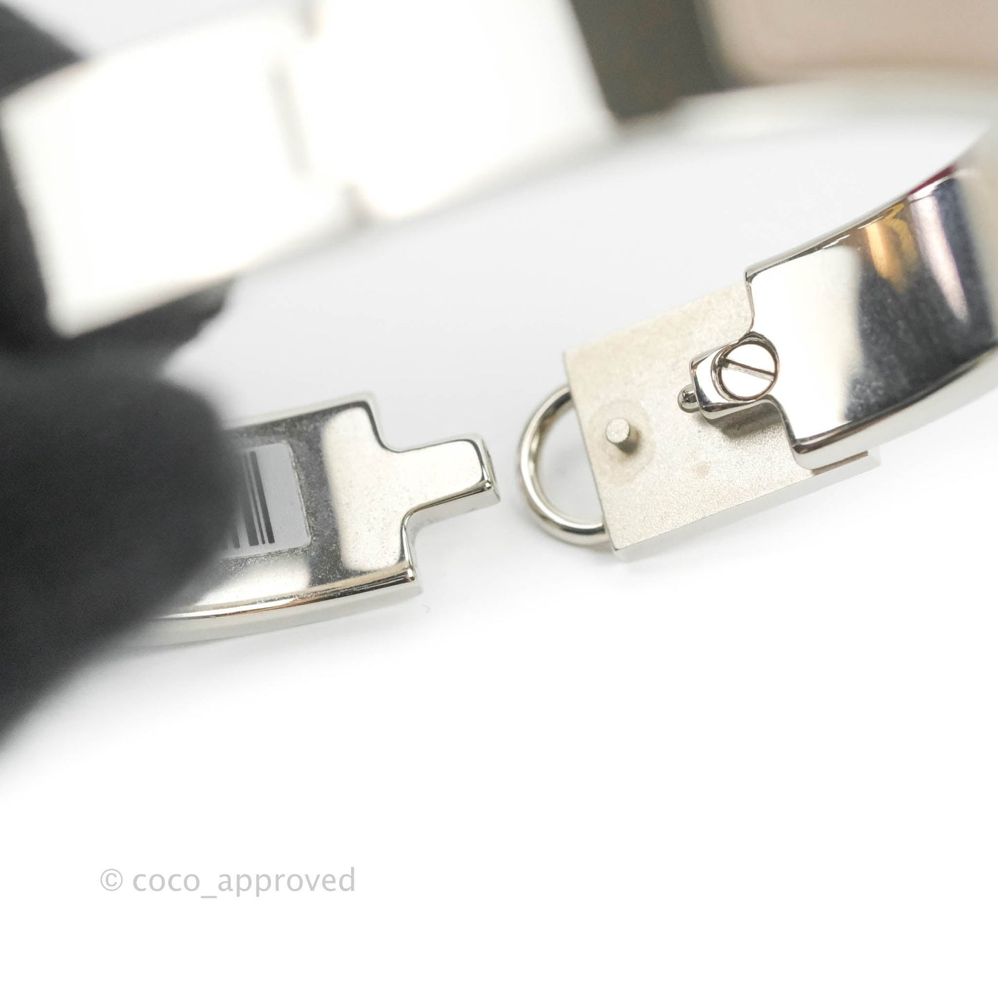 Hermes Clic Cadenas Bracelet Marron Glacé Palladium Hardware