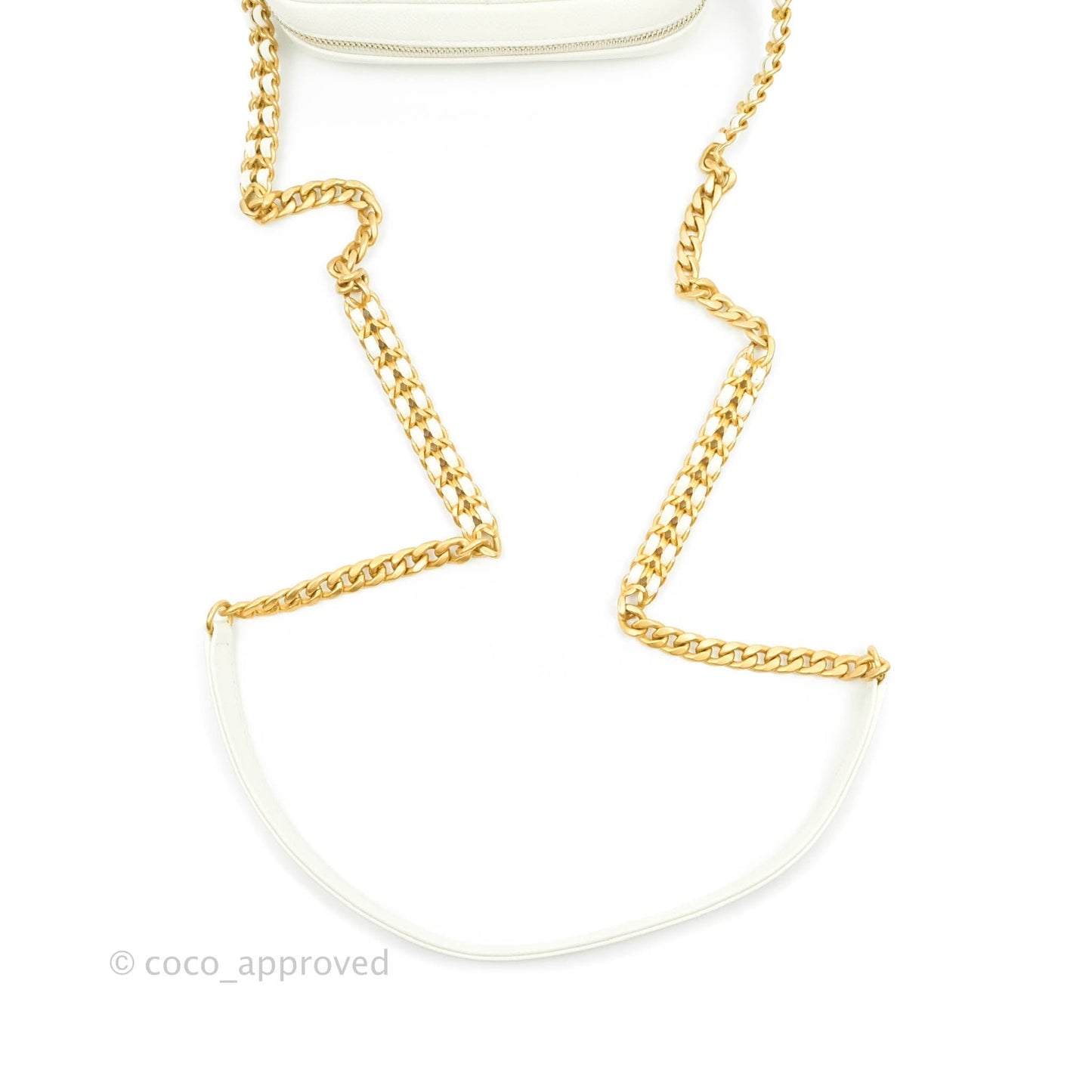 Chanel Melody Camera Bag White Caviar Gold Hardware 22S