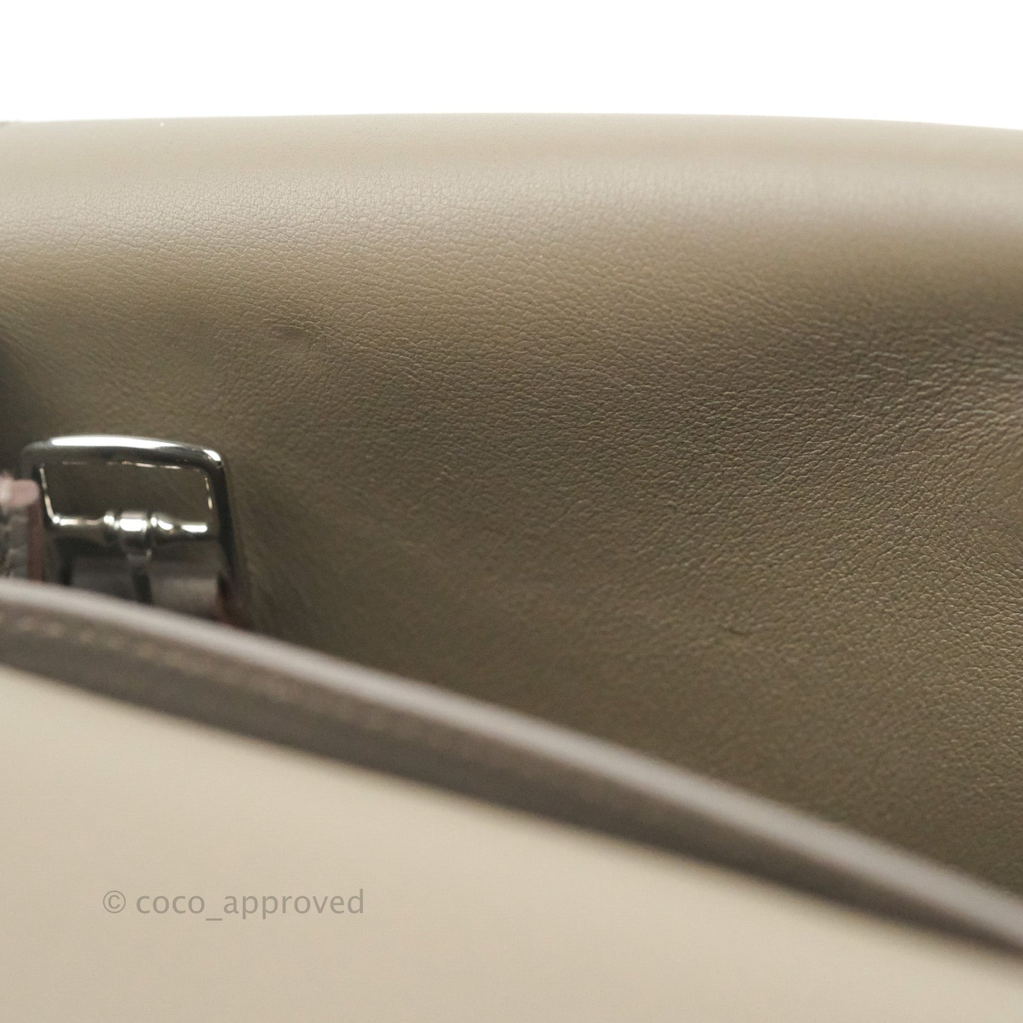 Hermès Halzan 25 Gris Etain Evercolor Palladium Hardware