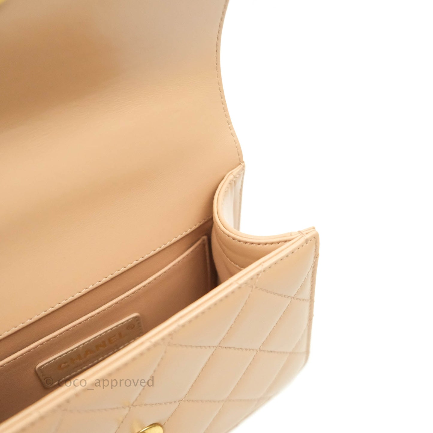 Chanel Quilted Mini Perfect Fit Adjustable Beige Calfskin Gold Hardware 21A