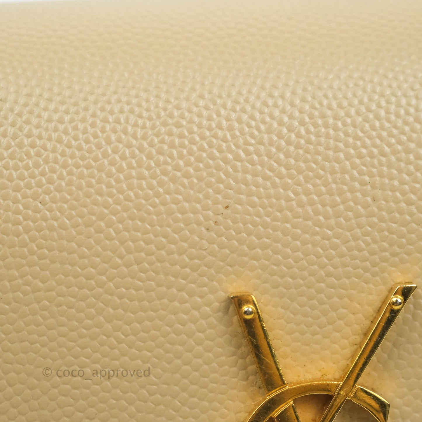 Saint Laurent Classic Beige Grained Leather Gold Hardware